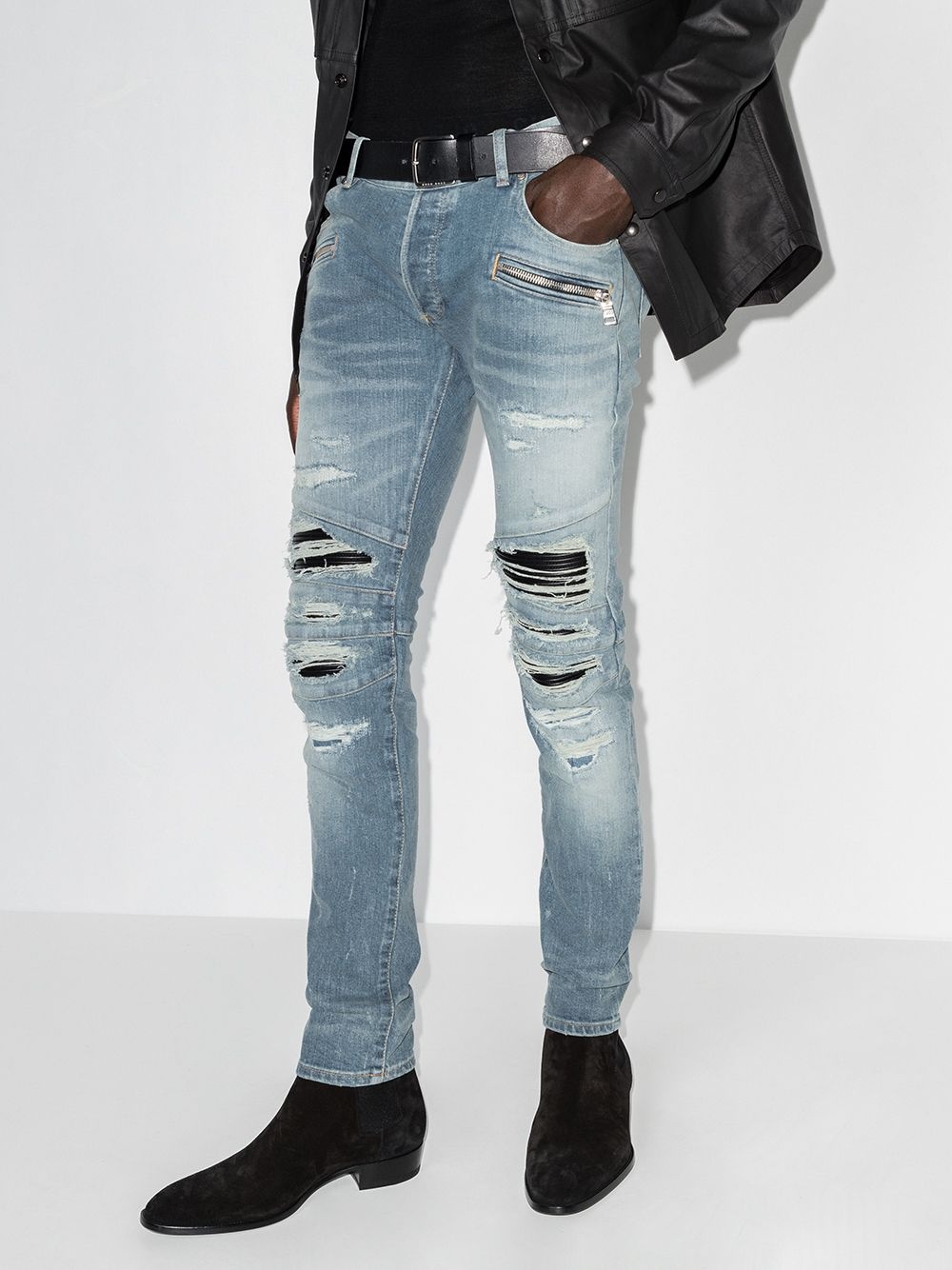 ripped slim-fit jeans - 2