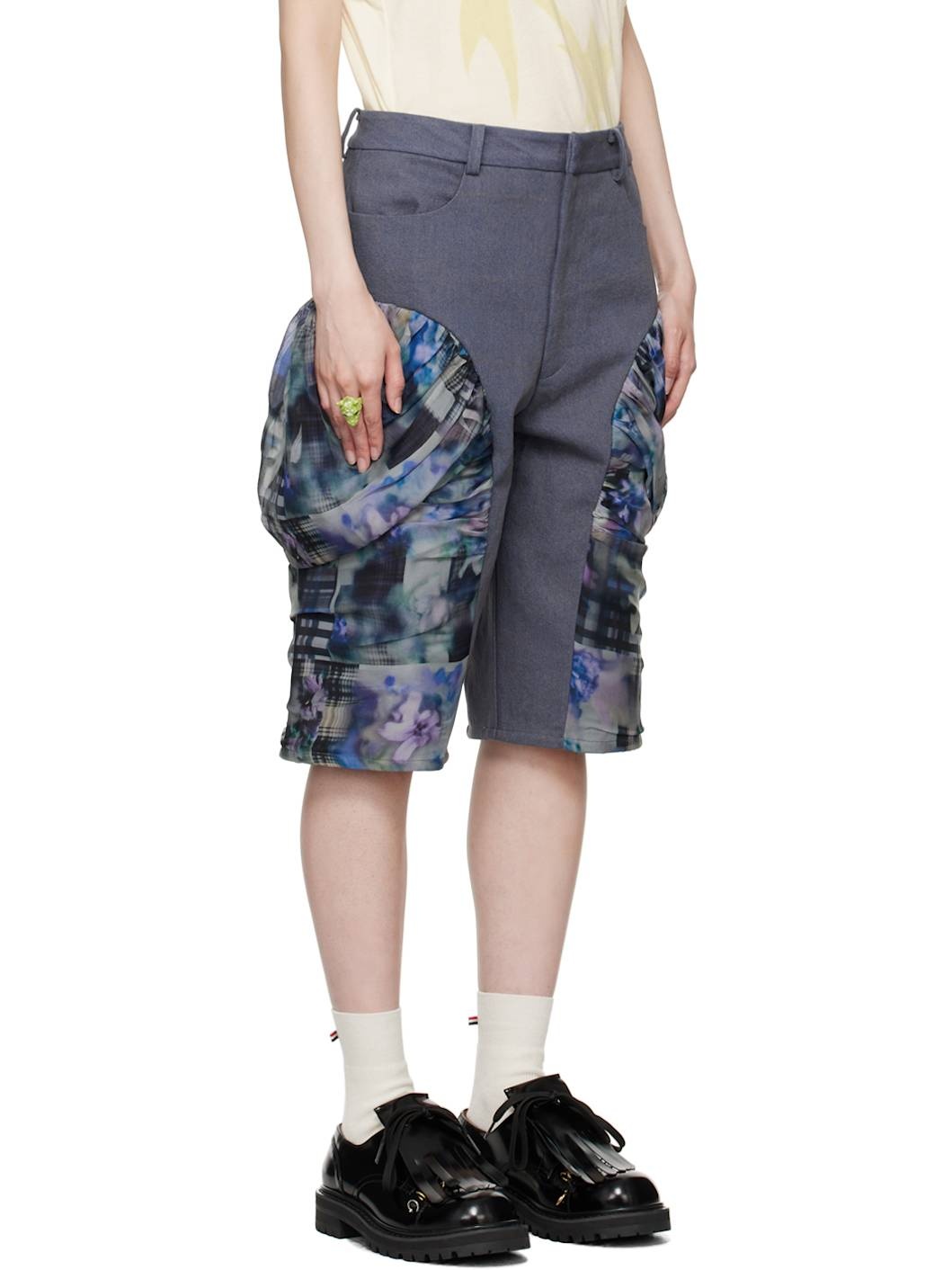 Navy Giva Denim Shorts - 2