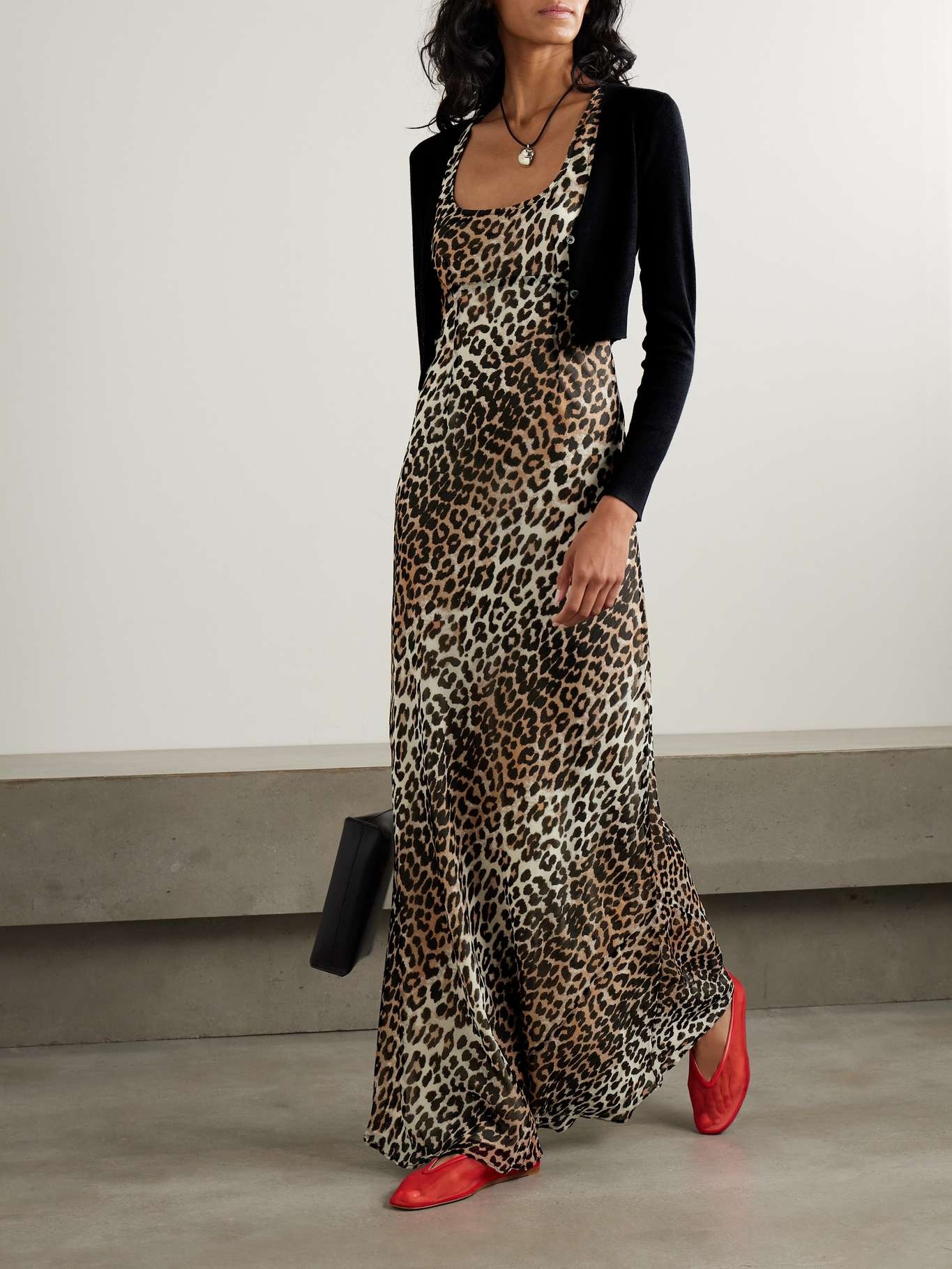 Leopard-print recycled-chiffon maxi dress - 2