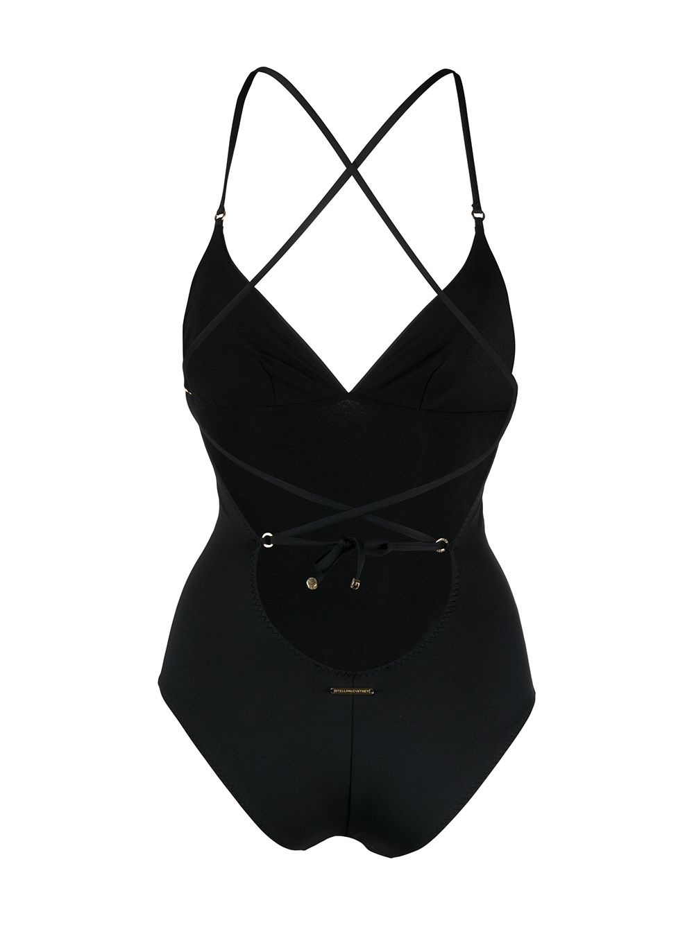 crystal-star strappy-back swimsuit - 2