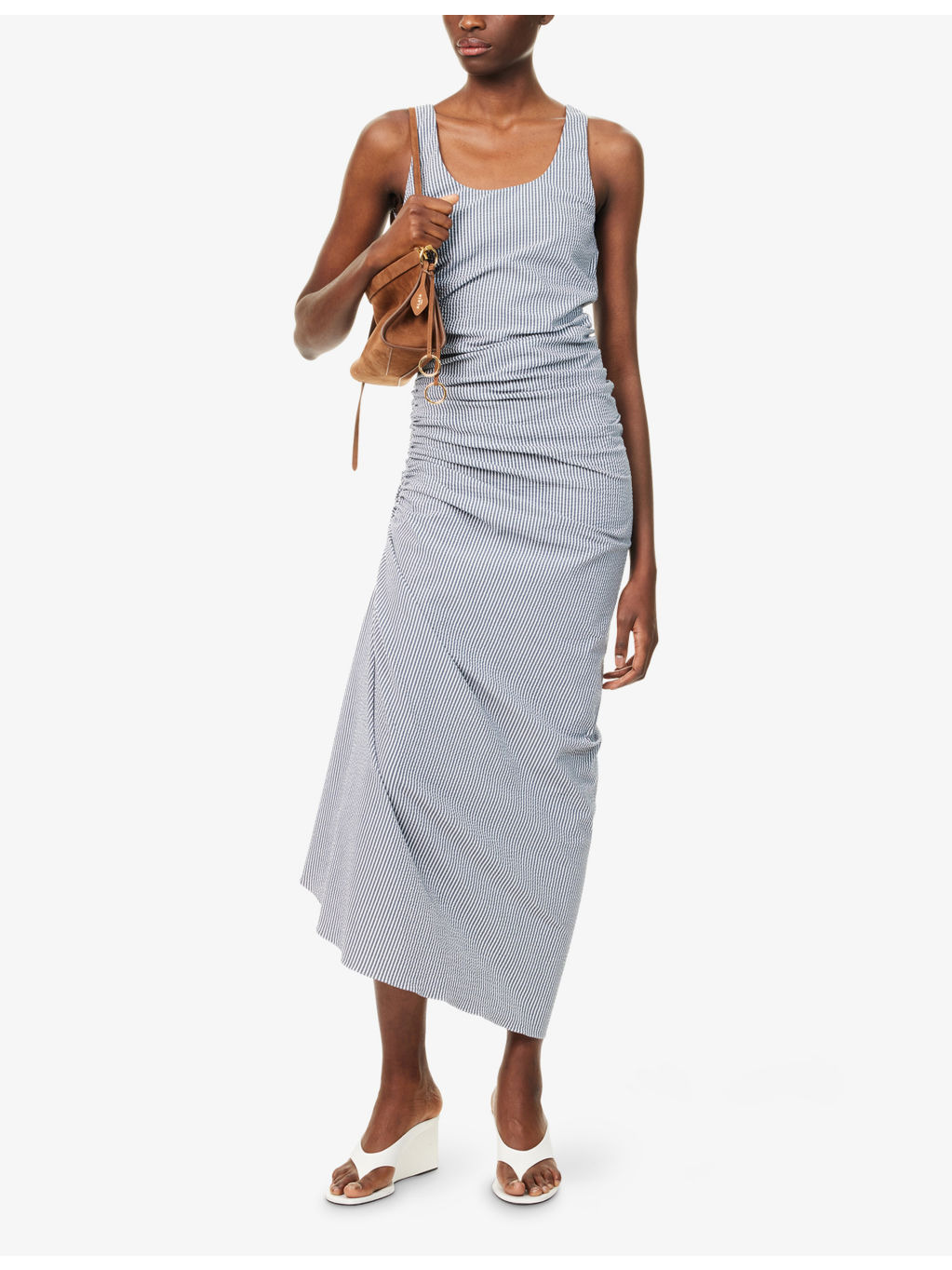 Gathered Striped Stretch-Woven Maxi Dress - 2