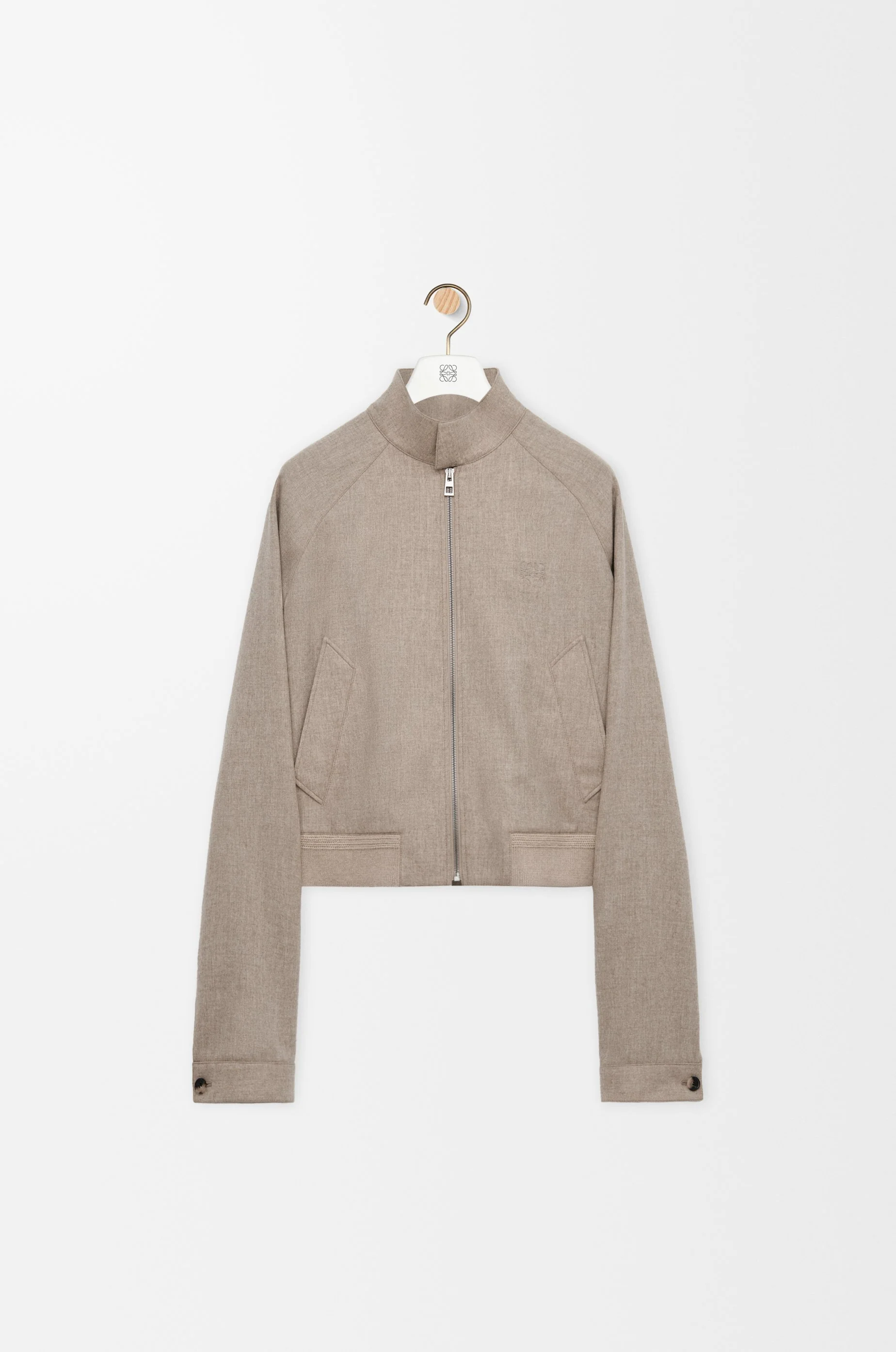 Zip-up jacket in wool and cashmere - 1