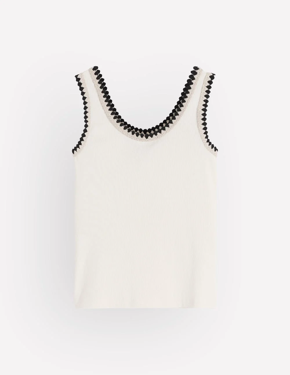 Maddie Trim Detail Vest-Ivory - 1