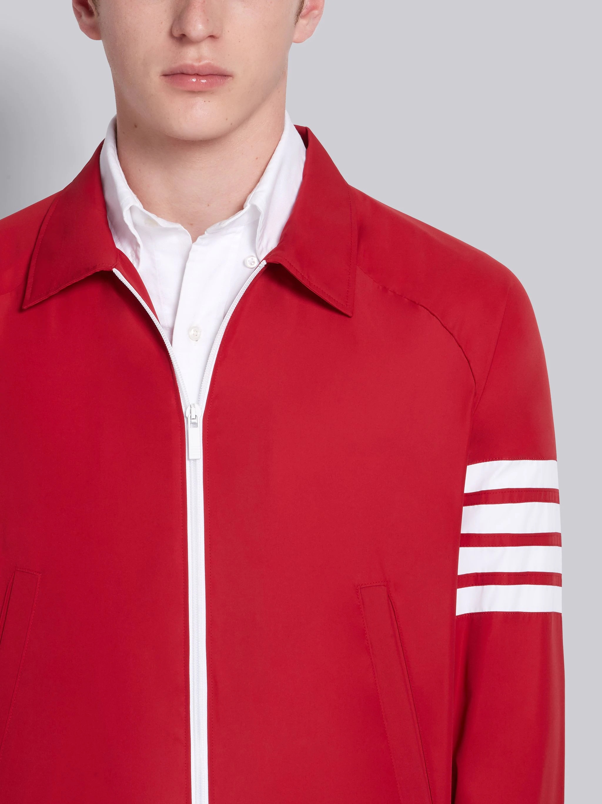 Red Flyweight Tech 4-Bar Stripe Windbreaker - 5