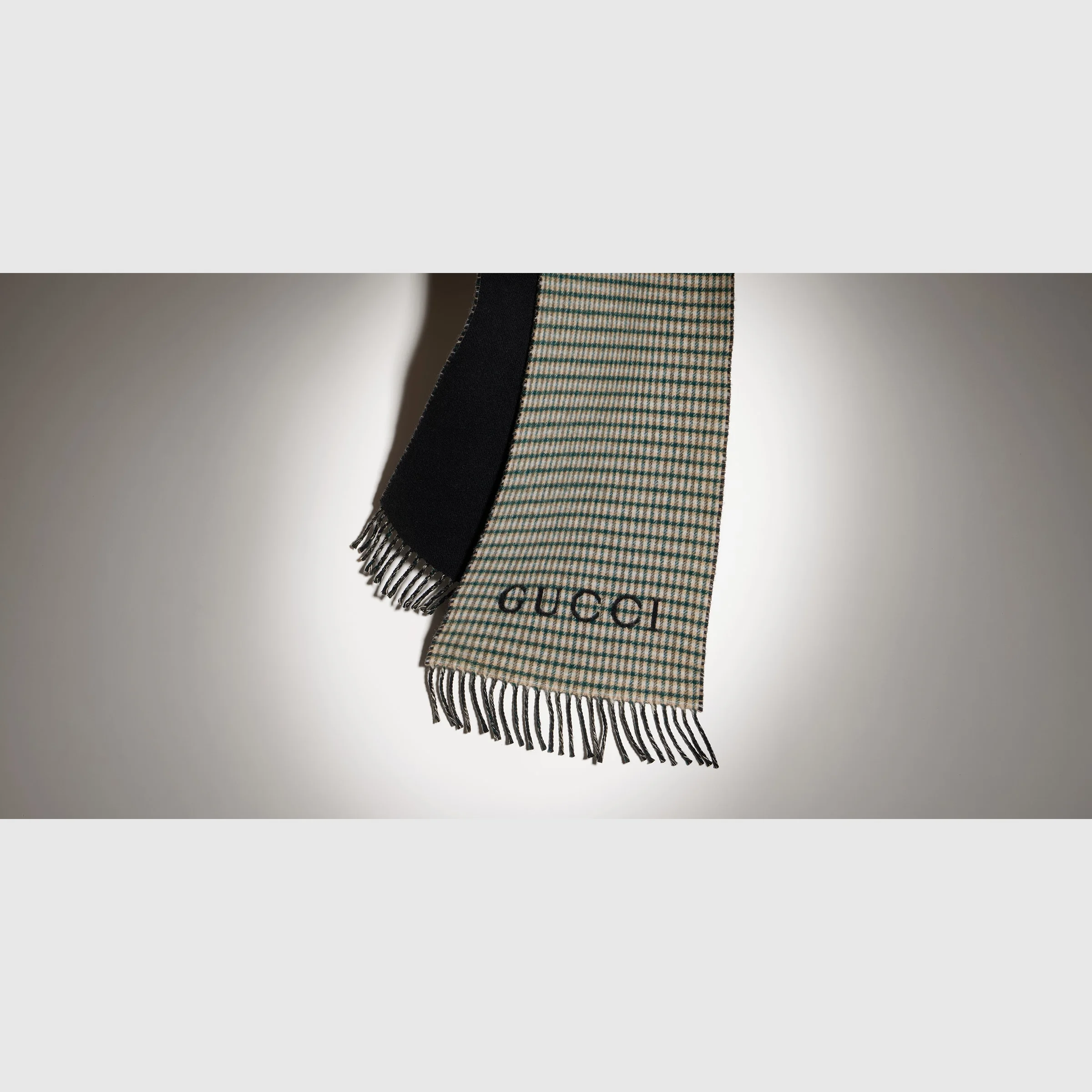 Tartan cashmere wool scarf - 1