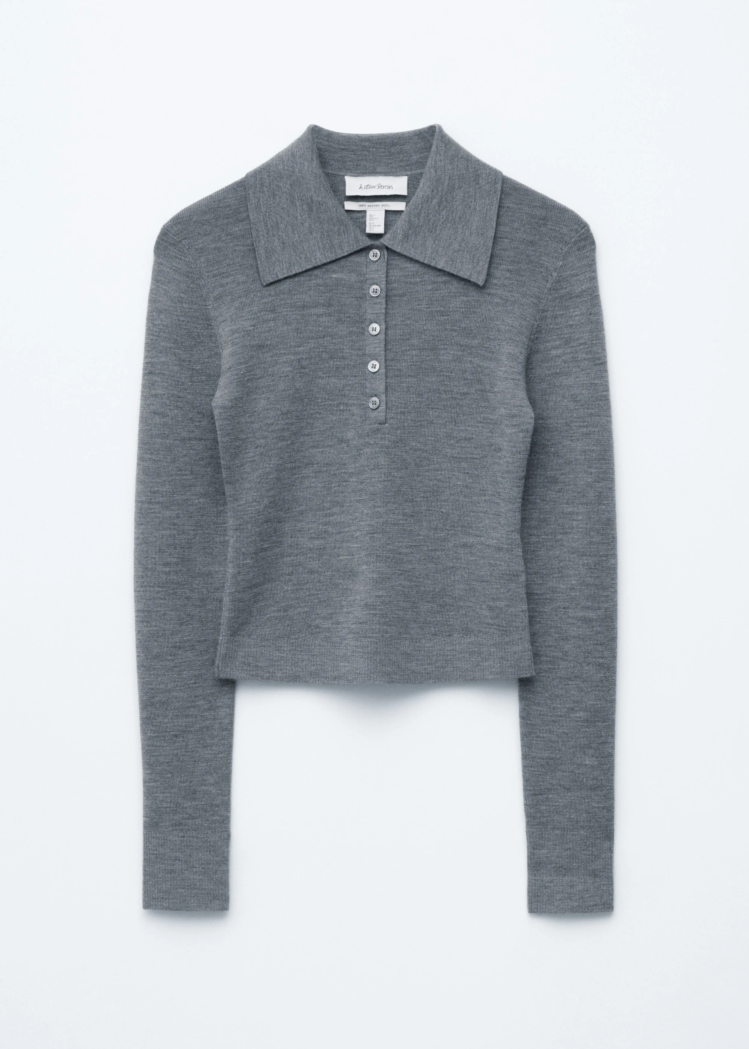 Rib-Knit Merino Polo Top - 1
