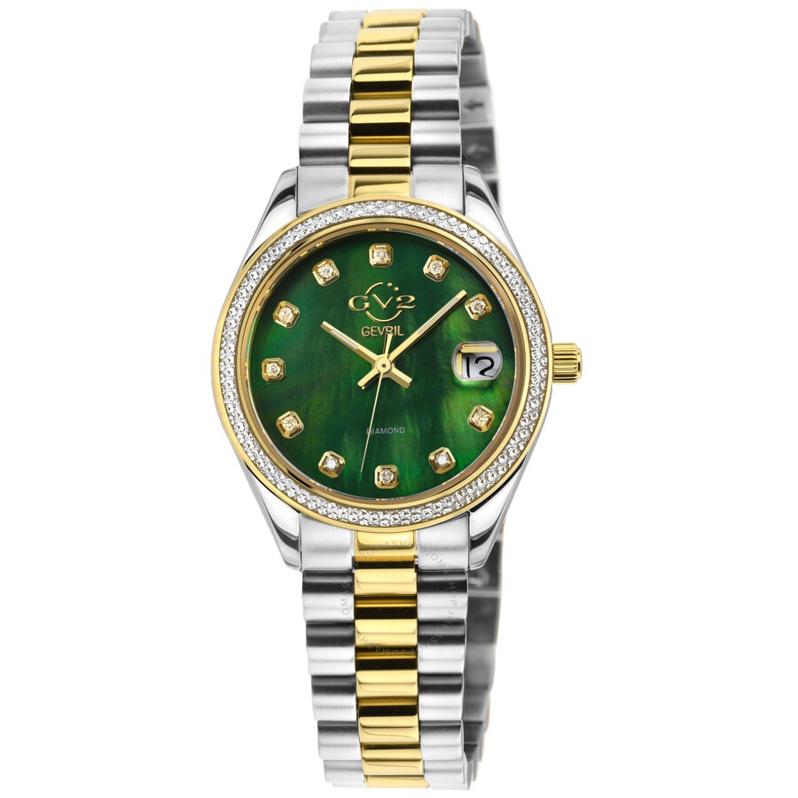 Gv2 By Gevril - GV2 by Gevril Turin Diamond Mother of Pearl Dial Ladies Watch 12428B - 1