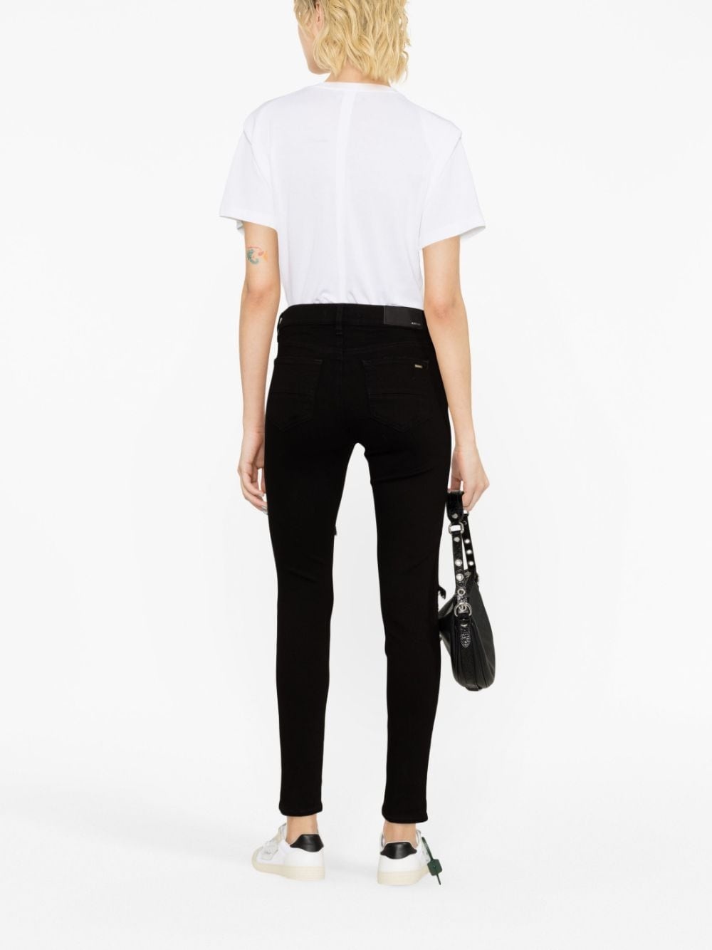 MX1 leather-trimmed distressed skinny jeans - 3