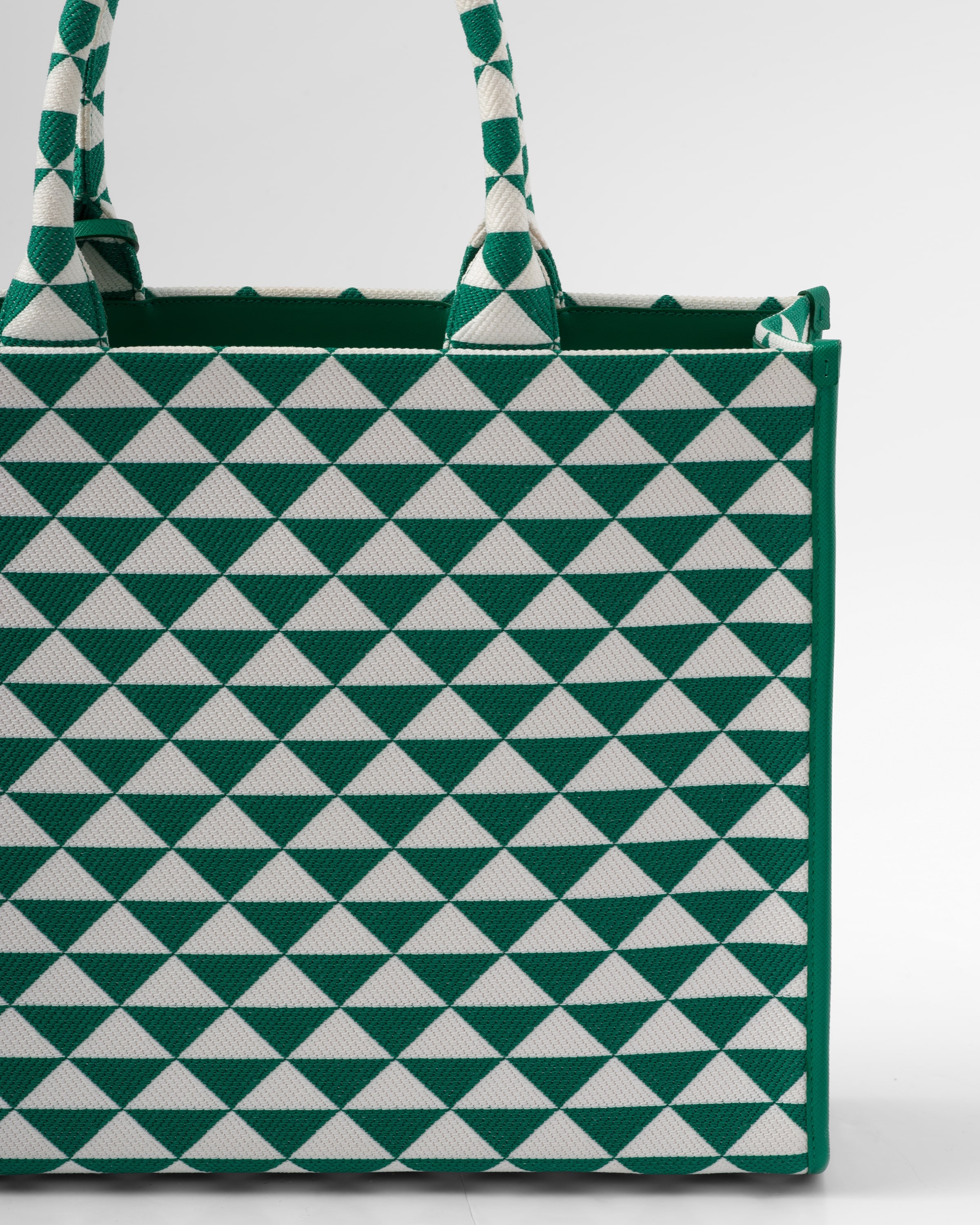Large Prada Symbole embroidered fabric handbag - 7