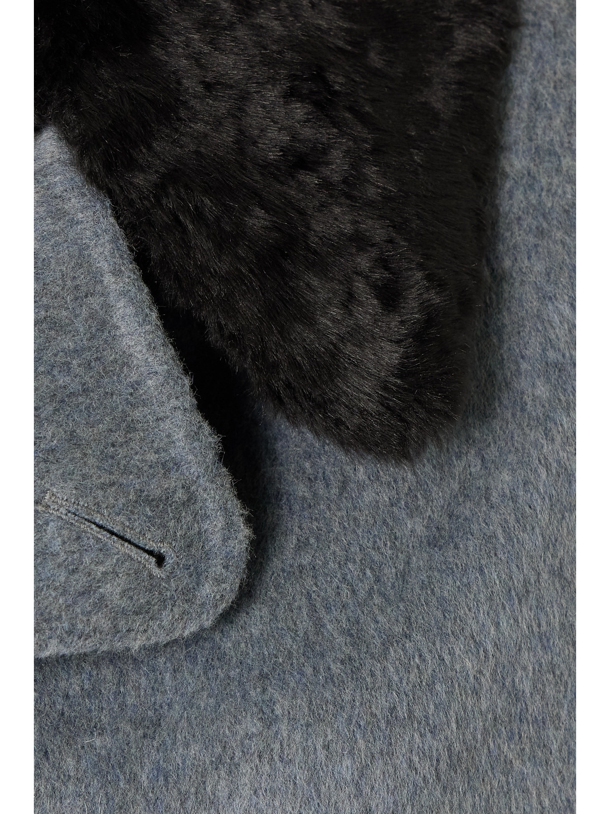Emma Double-breasted Faux Fur-trimmed Wool-blend Coat - 5