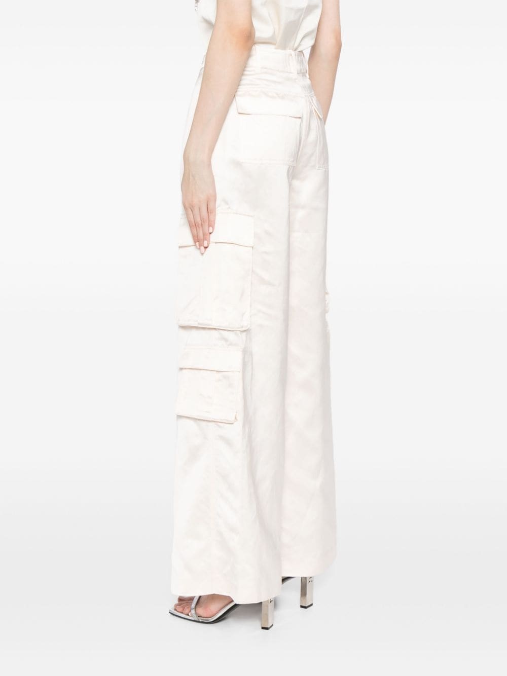 high-waisted straight-leg cargo trousers - 4
