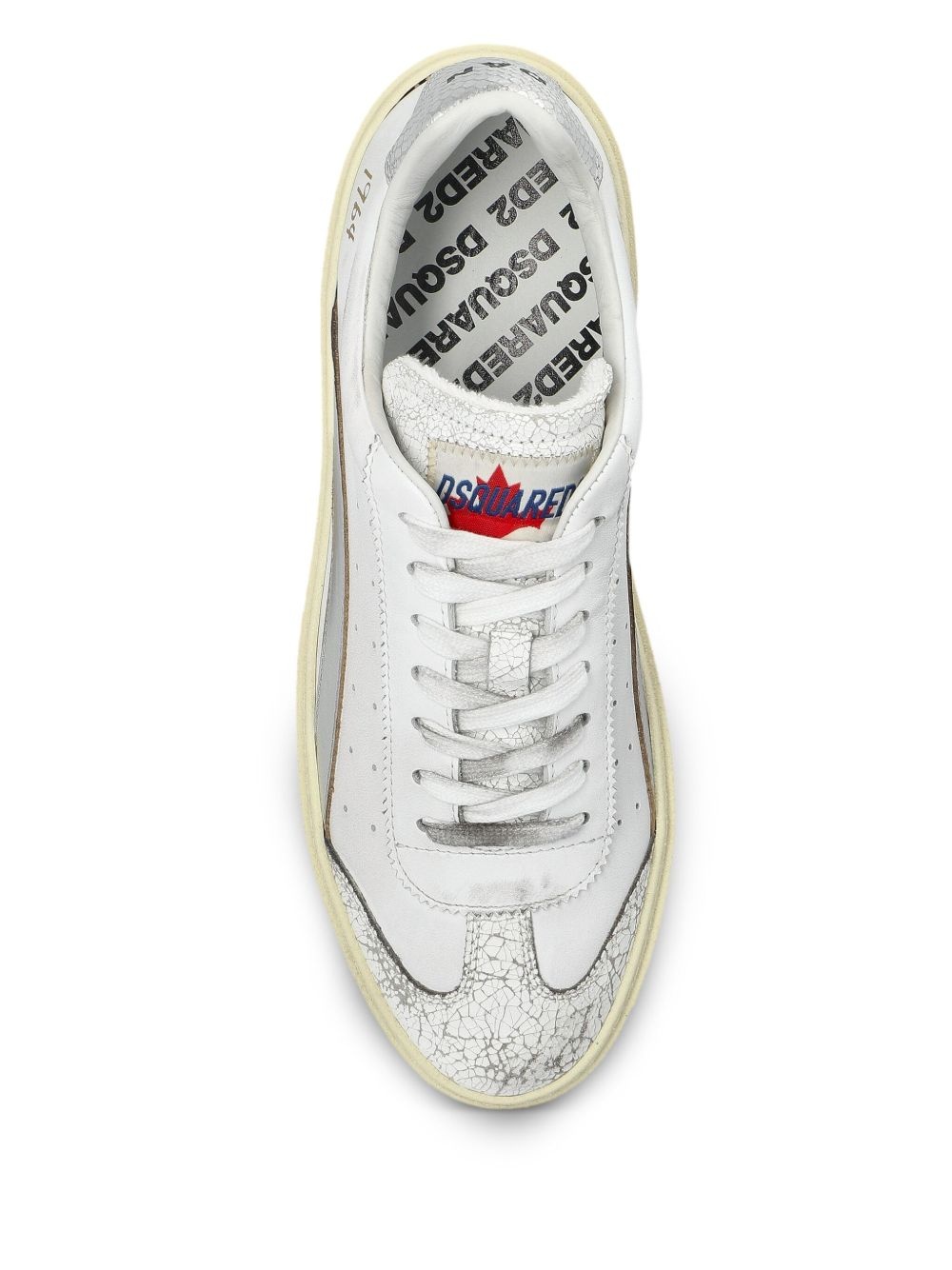 Rider metallic-leather low-top sneakers - 4