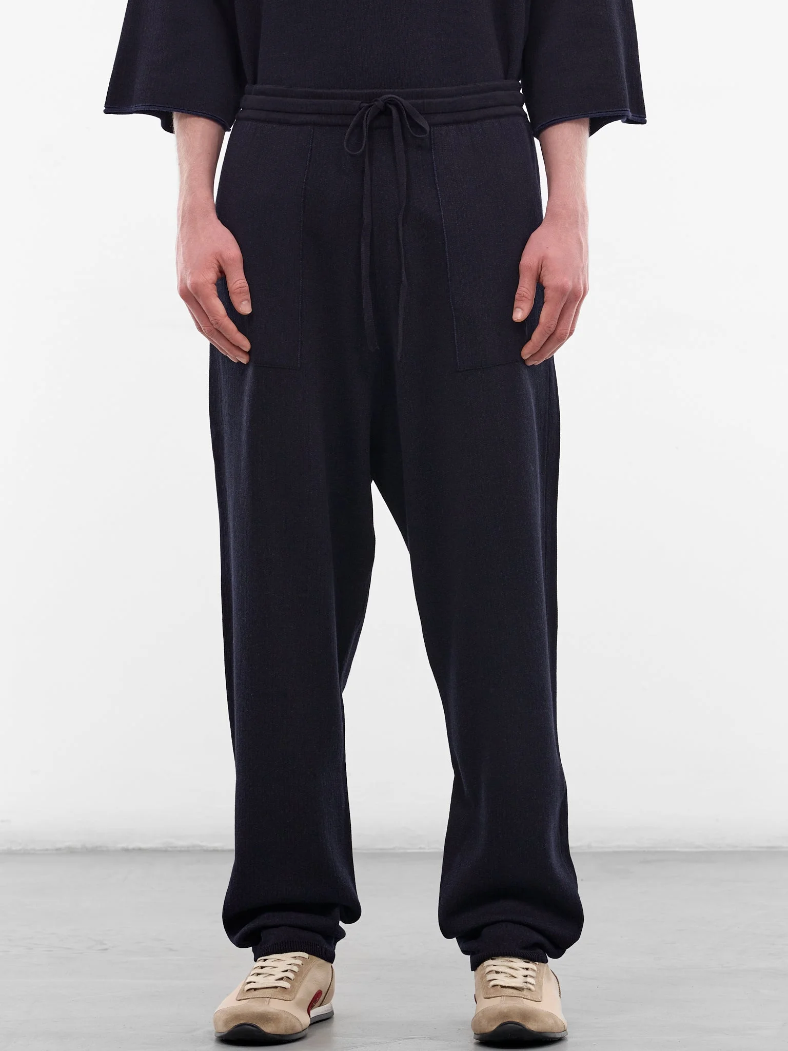 Navy Softy Cotton-Wool Joggers - 1