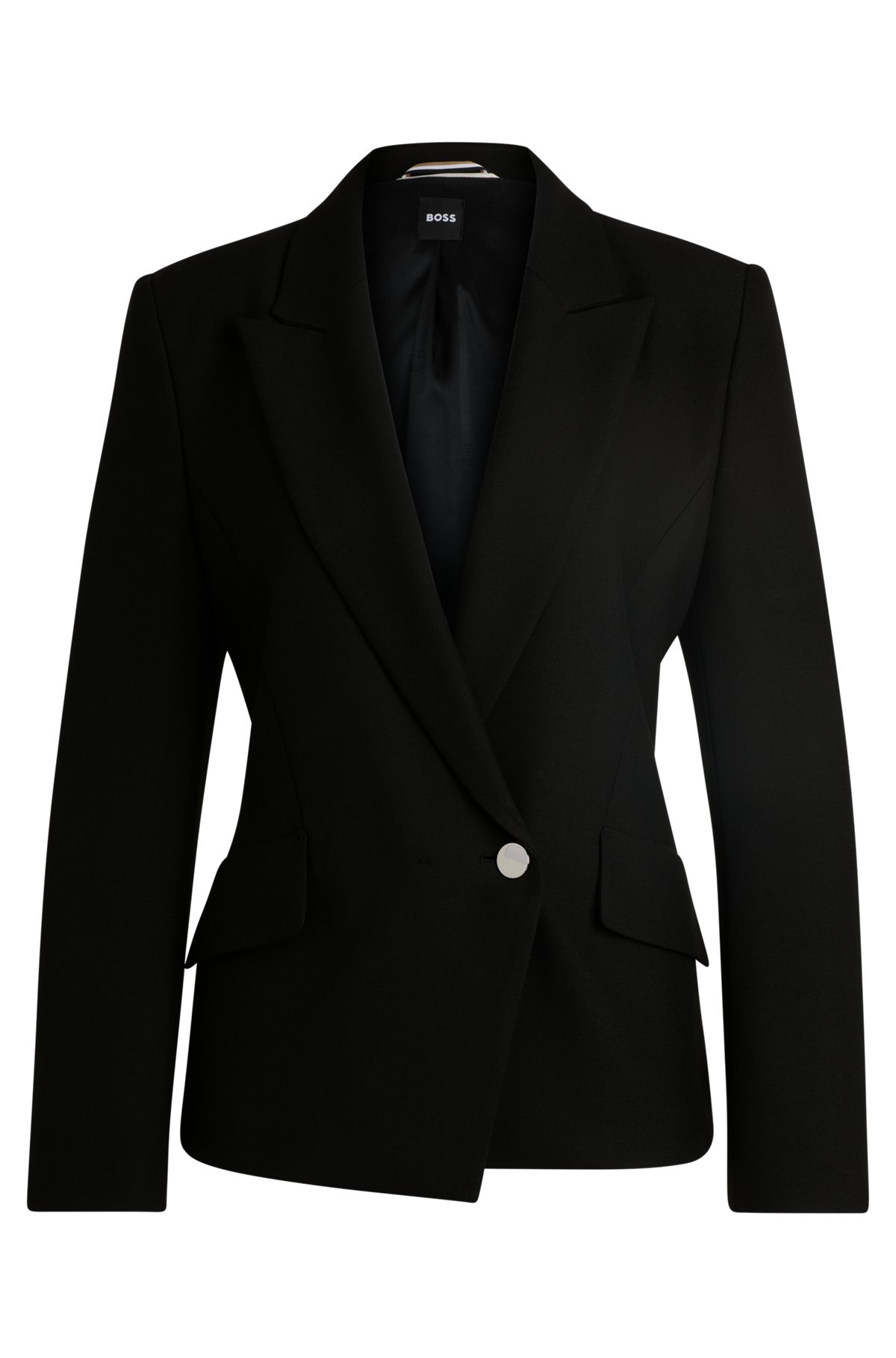REGULAR-FIT DOUBLE-BREASTED JACKET IN STRETCH MATERIAL - 1