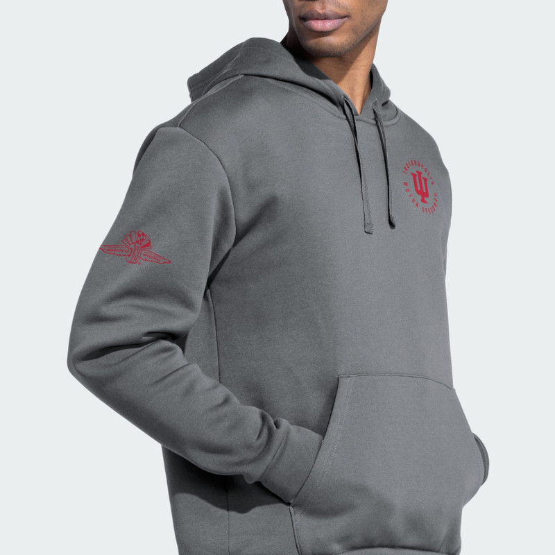 INDIANAPOLIS MOTOR SPEEDWAY x INDIANA HOOSIERS MENS FLEECE HOODED SWEAT 3