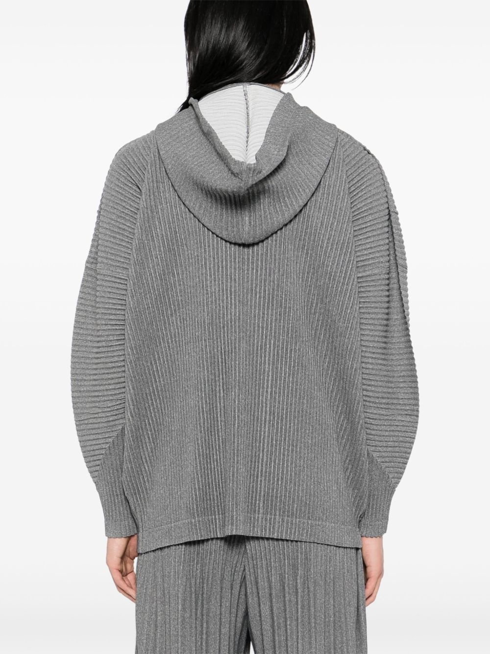 pleated hooded jacket - 4