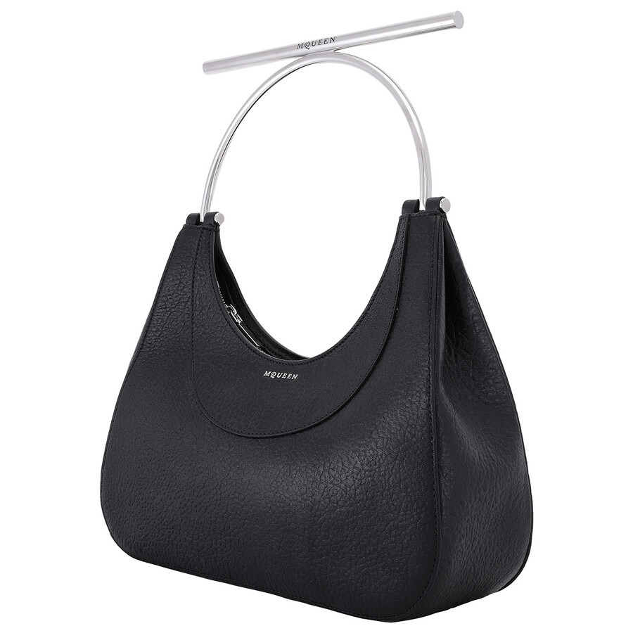 Alexander McQueen Black/Silver Ladies T-bar Bag - 4