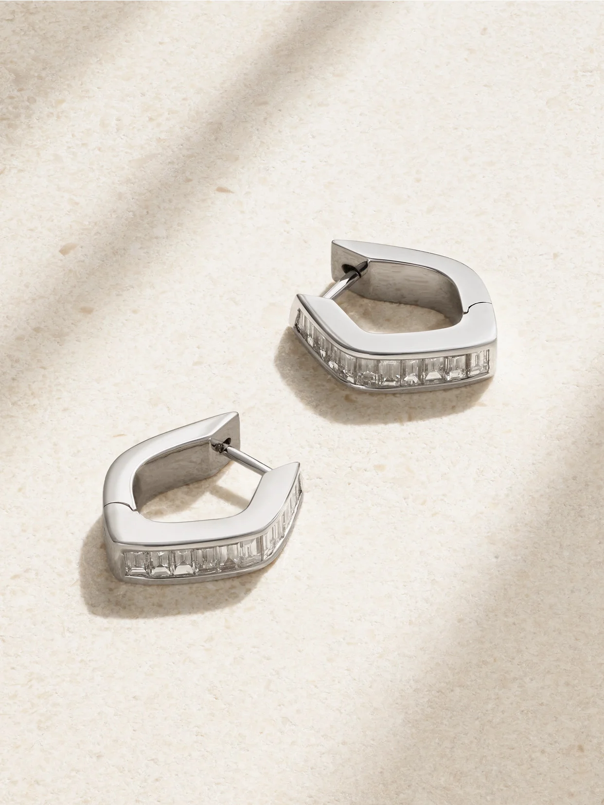Georgie 18-karat White Gold Diamond Hoop Earrings - 1