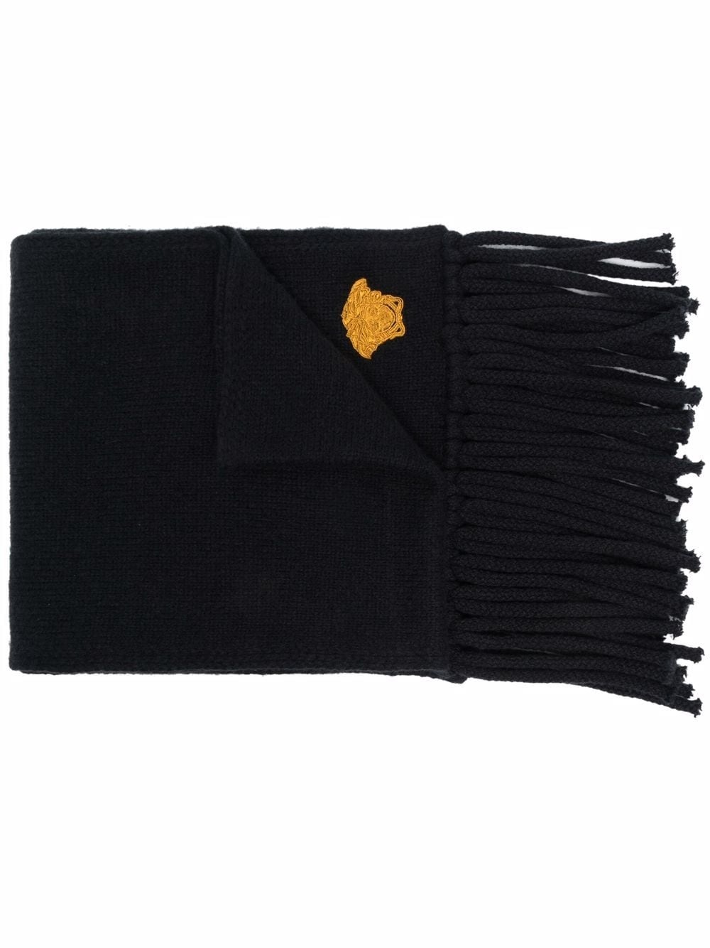 embroidered-motif fringed-edge scarf - 1