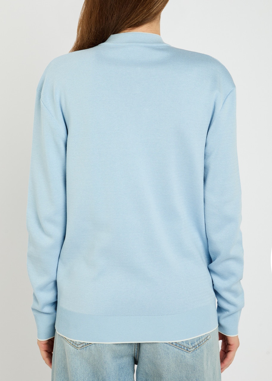 Balmain Emblem-embroidered Fine-knit Cardigan - 3