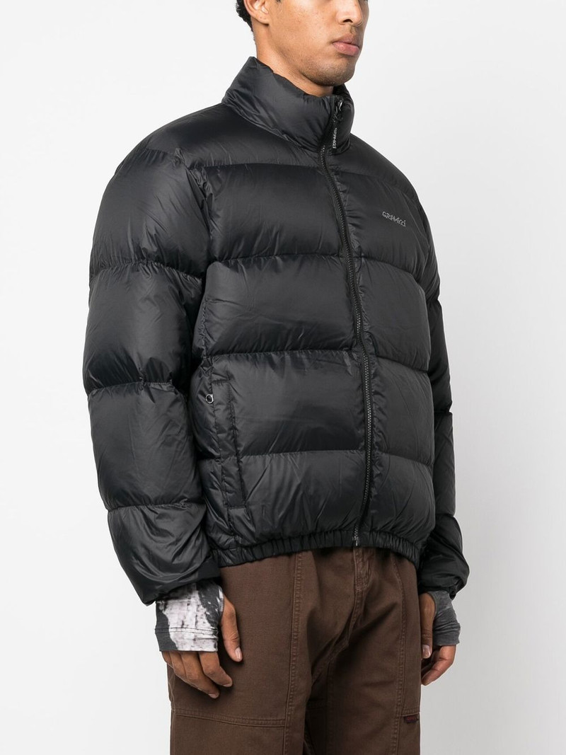 logo-embroidered down puffer jacket 4