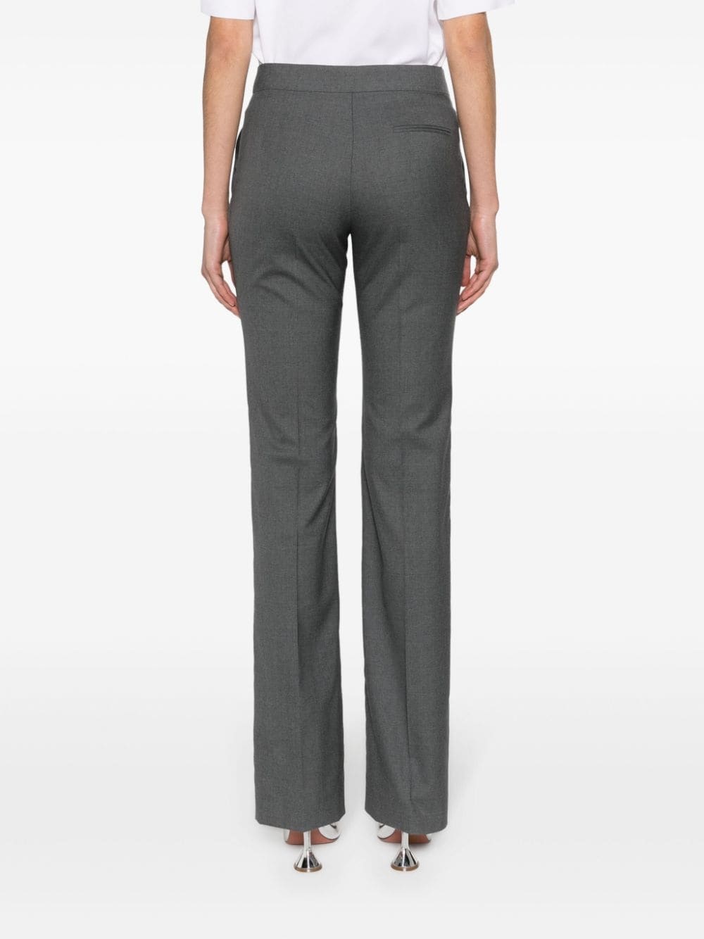 straight virgin wool tailored trousers - 4