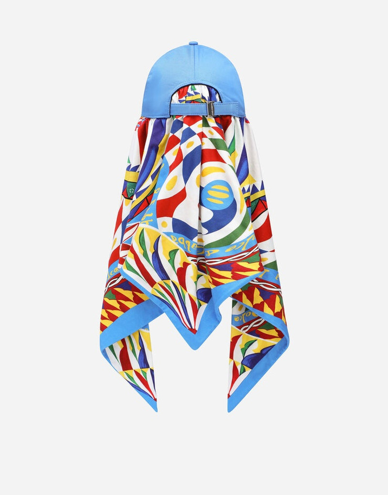 Baseball cap with Carretto-print scarf 4