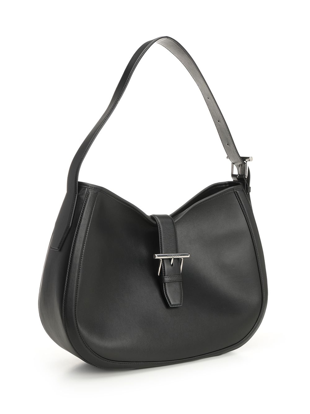 T-Bar Shoulder Leather Bag Shoulder Bags Black - 2