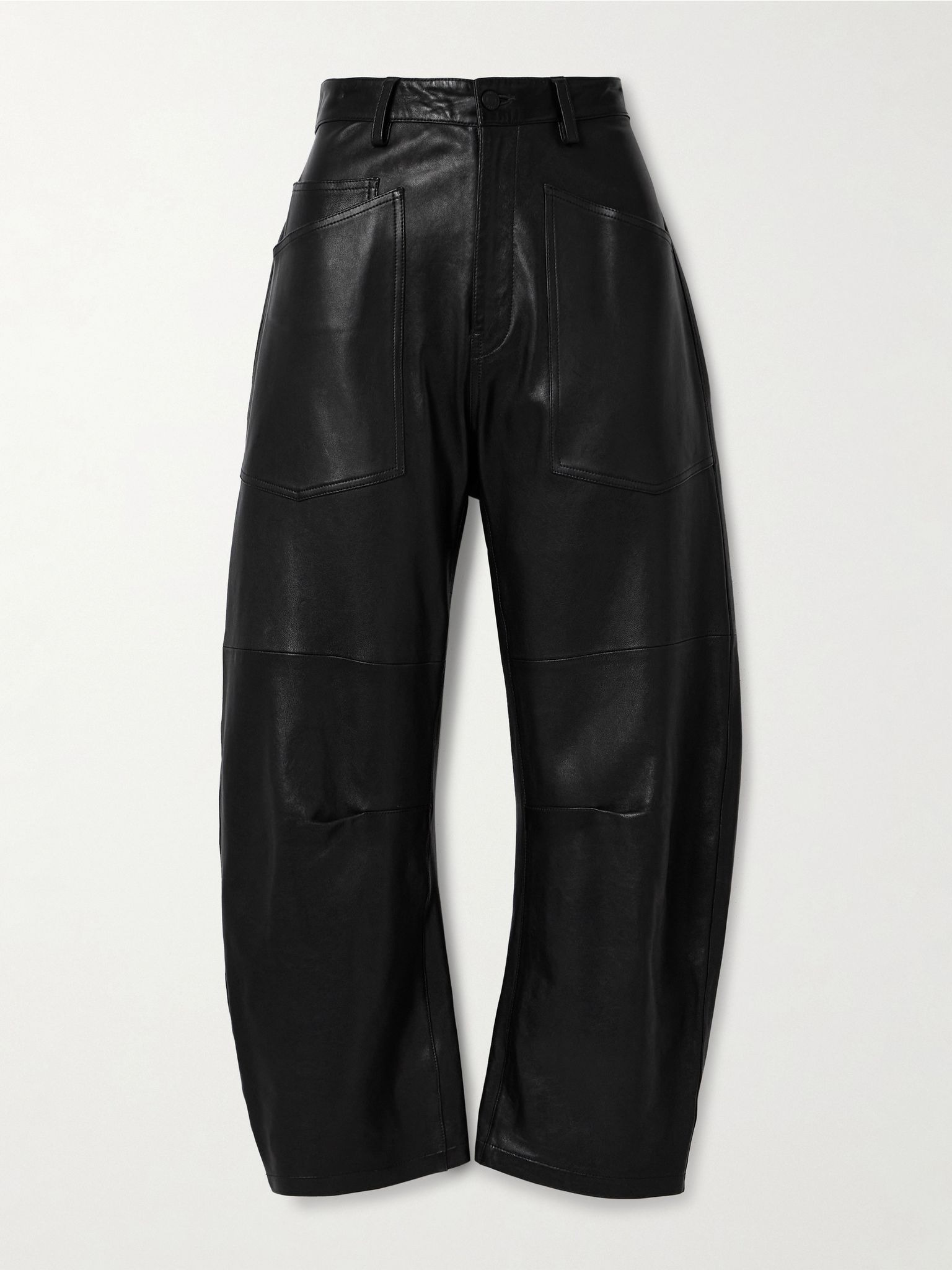 Shon leather tapered pants Black - 1
