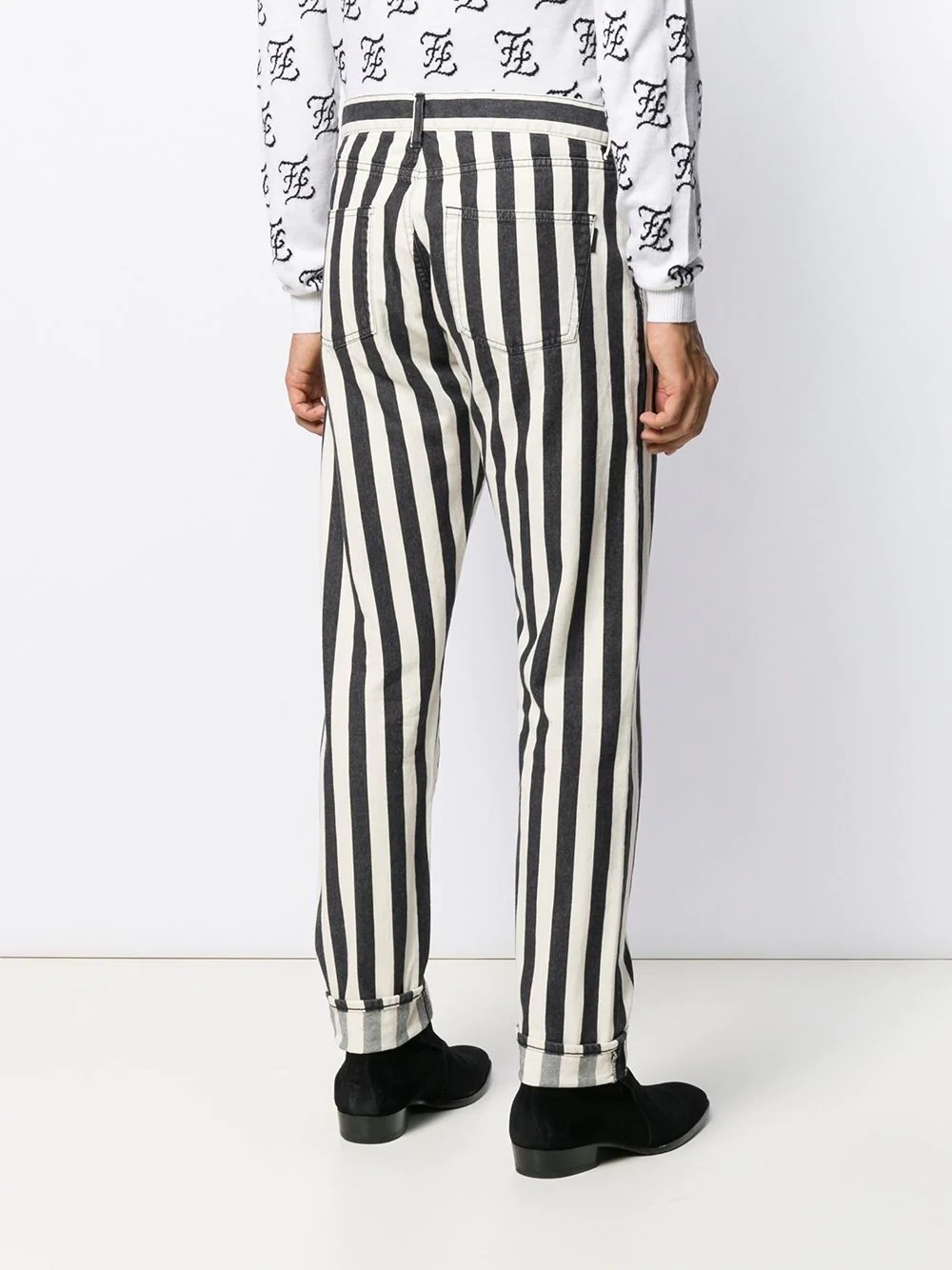 striped straight jeans - 4