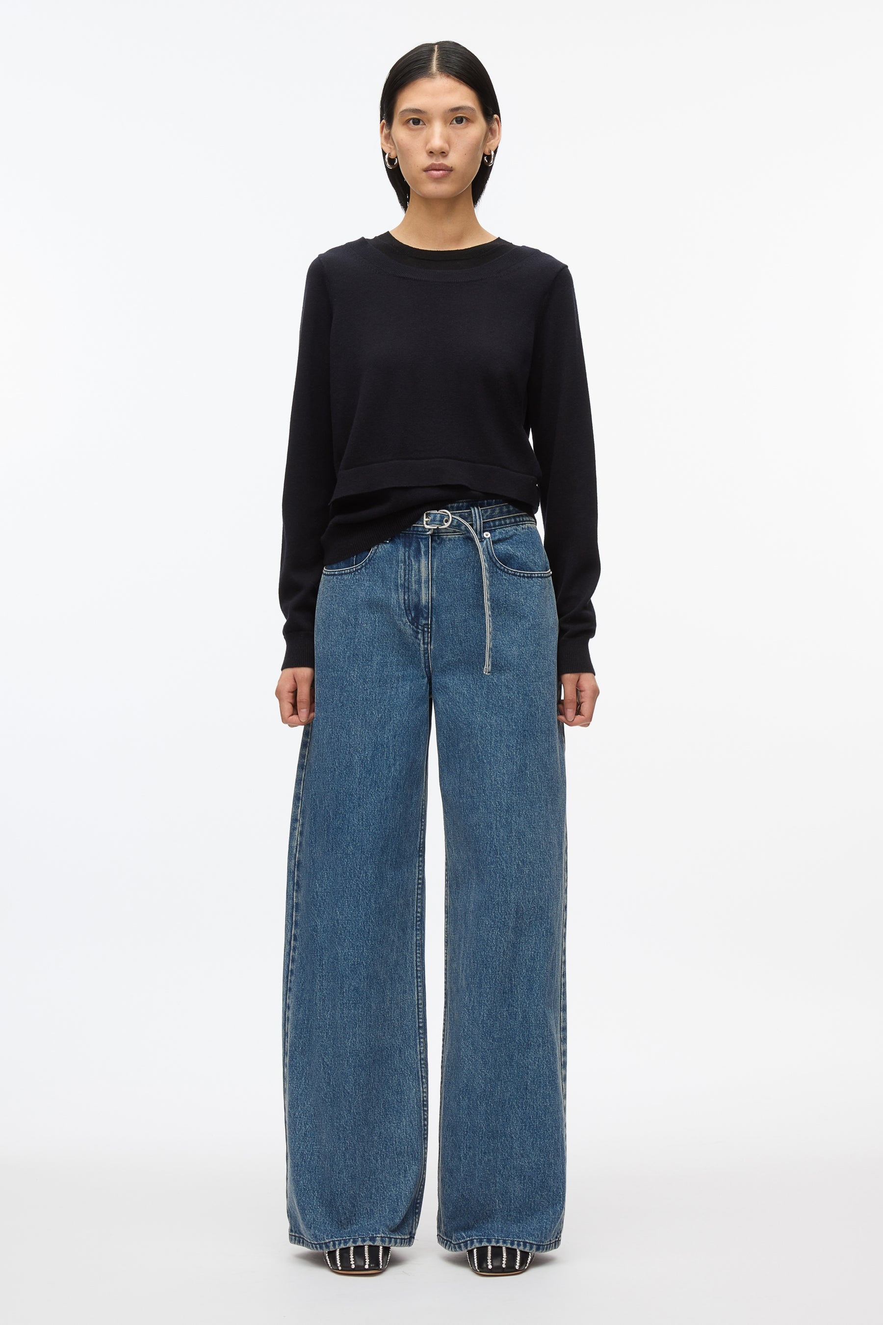 Layered Knit Pullover with Keyhole - 13