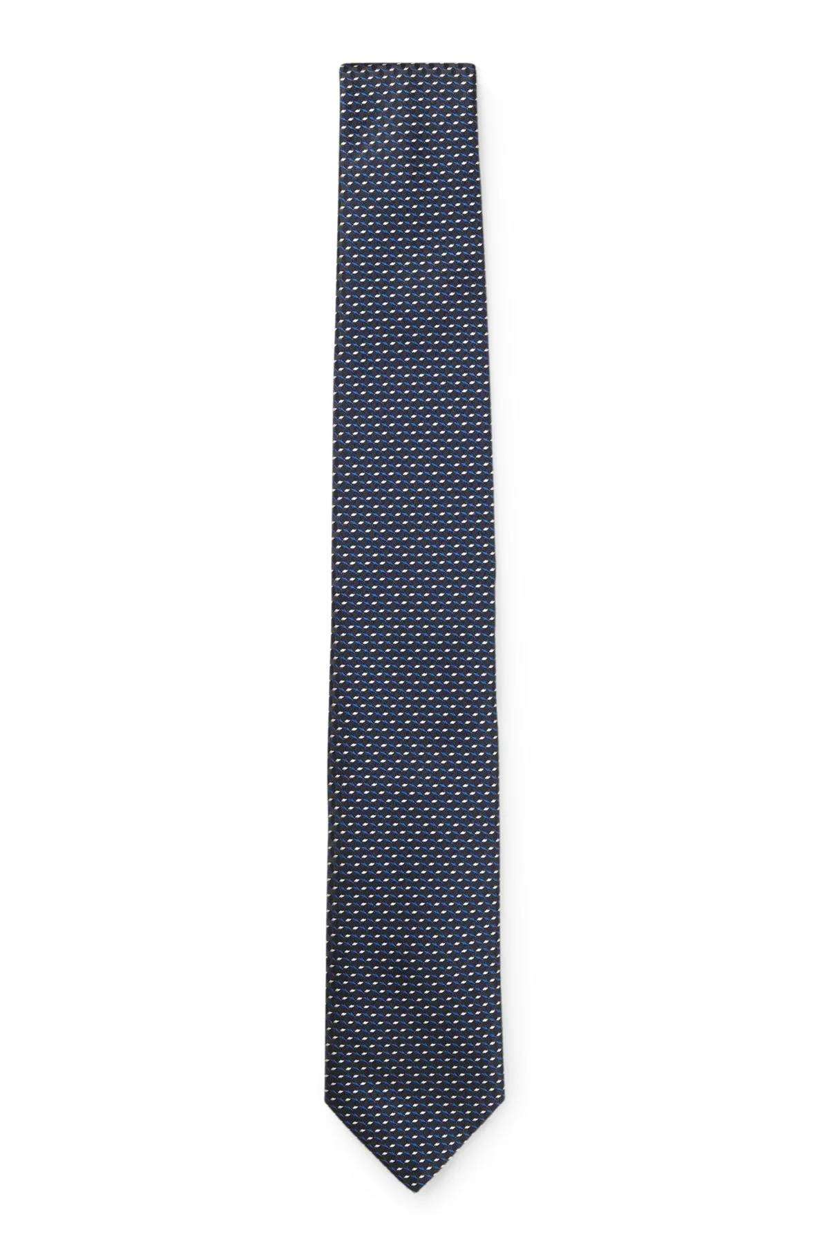 SILK-BLEND TIE WITH MICRO PATTERN - 1