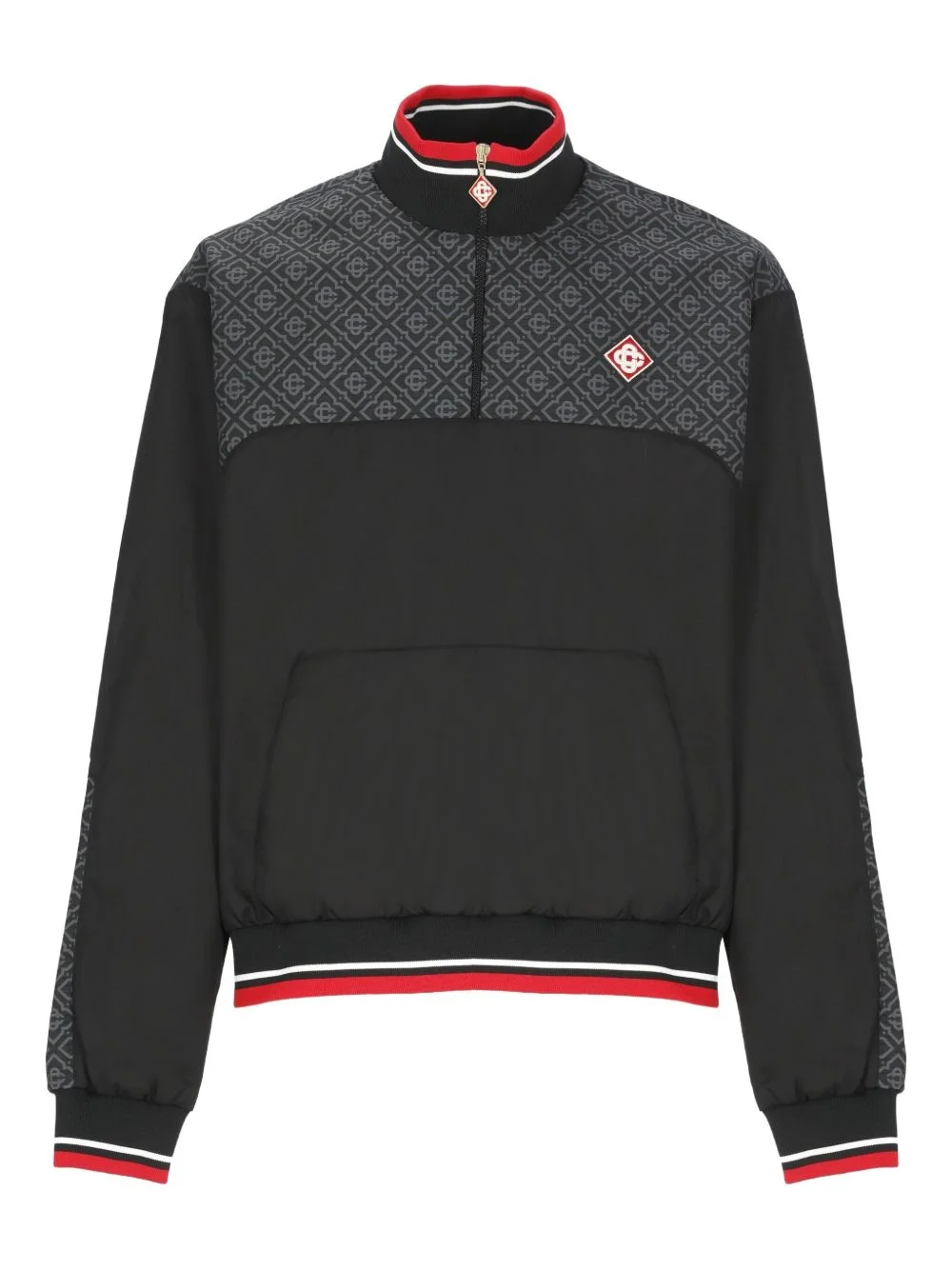 monogram half-zip sweater - 1