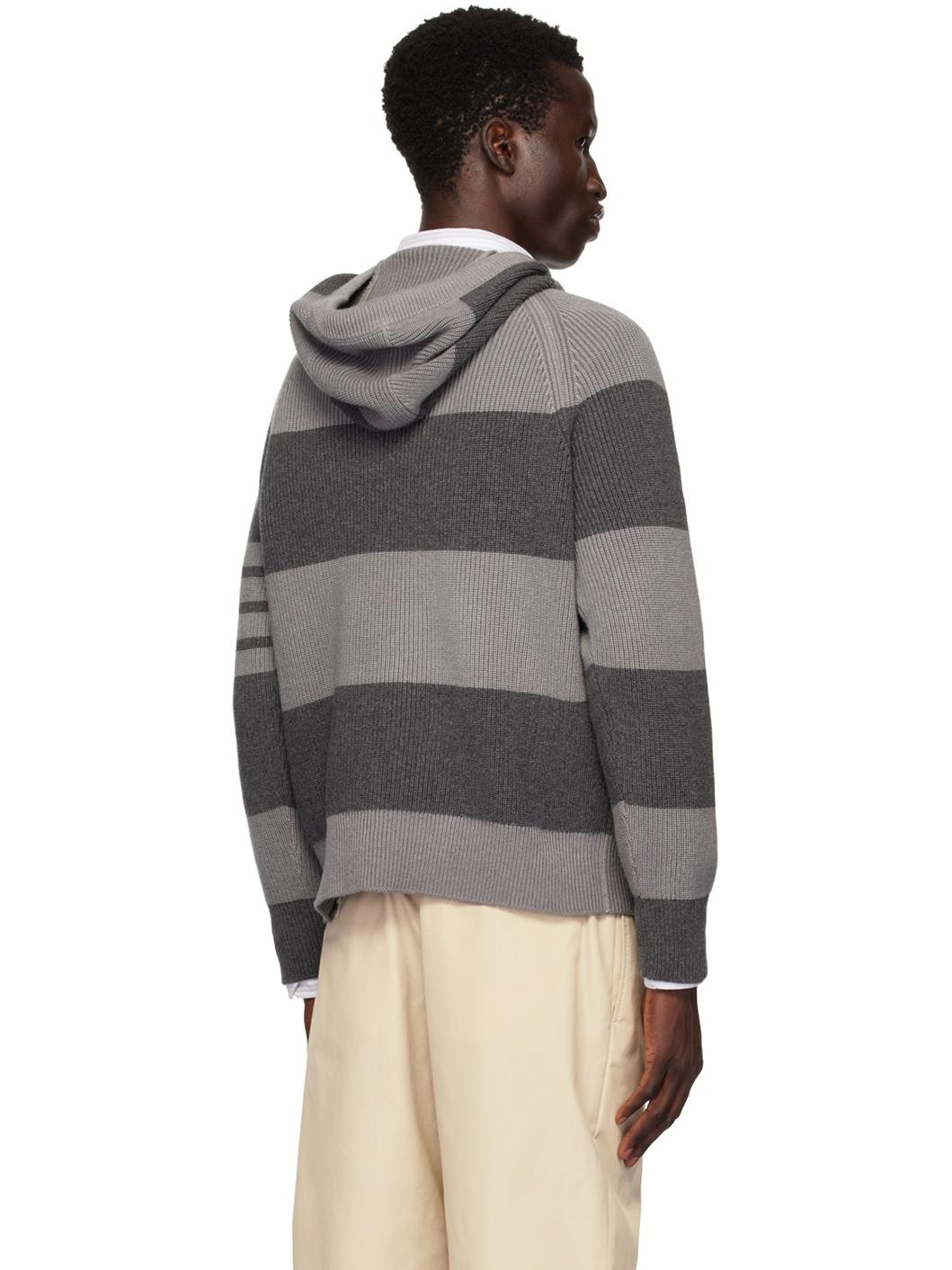 Gray 4-Bar Hoodie - 3