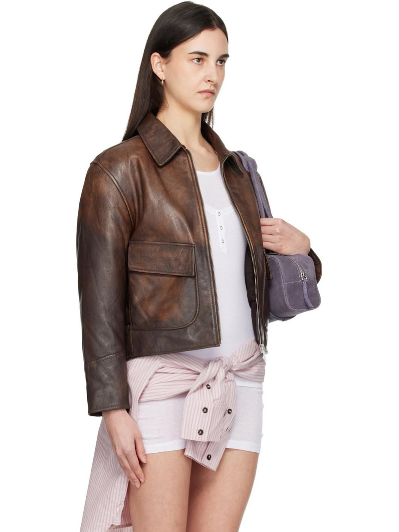 Brown Claudia Leather Jacket 2