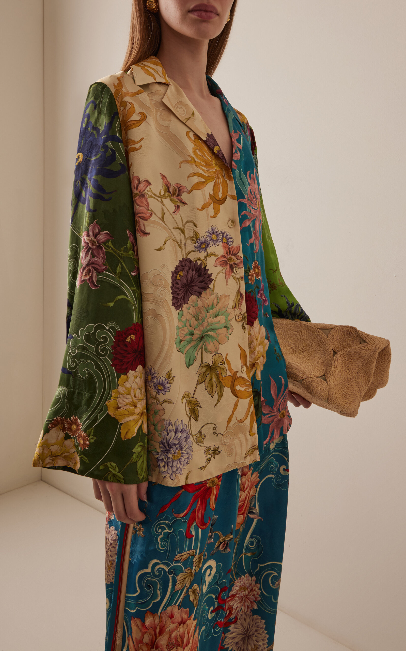 Avery Spliced Satin Shirt multi - 2