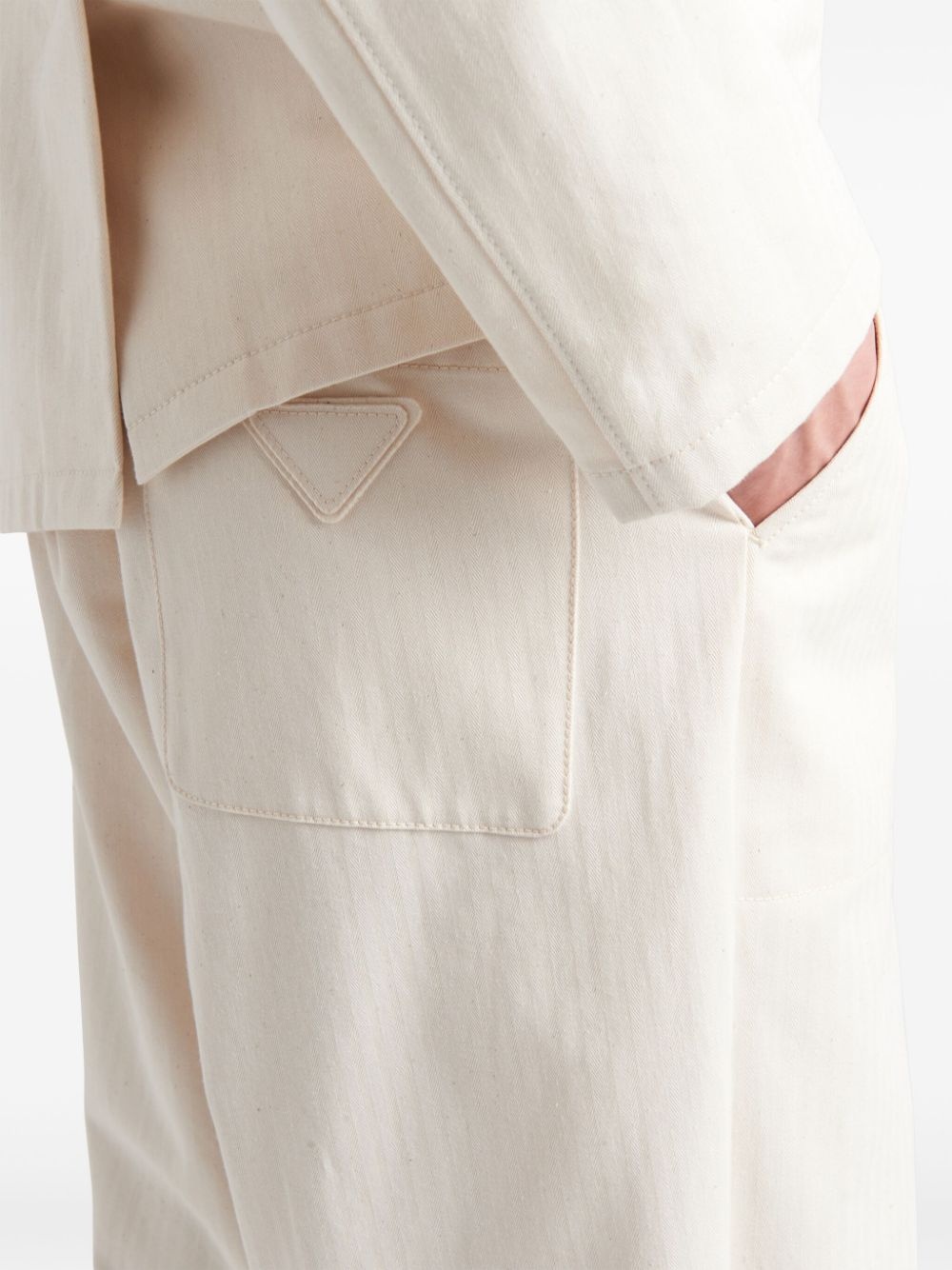 herringbone tapered trousers - 4