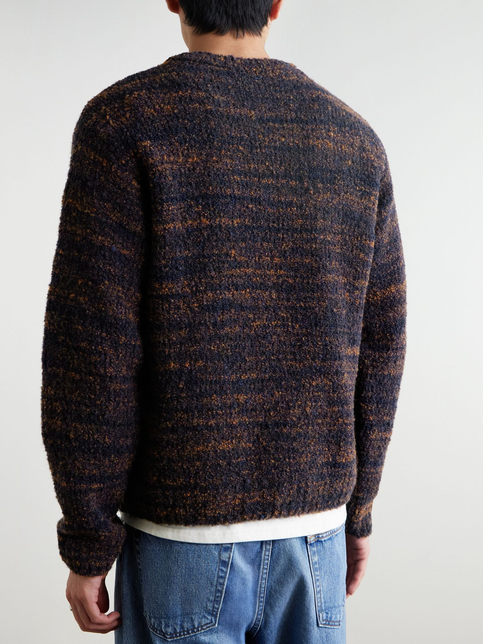Gurra Wool-Blend Bouclé Sweater Navy - 3