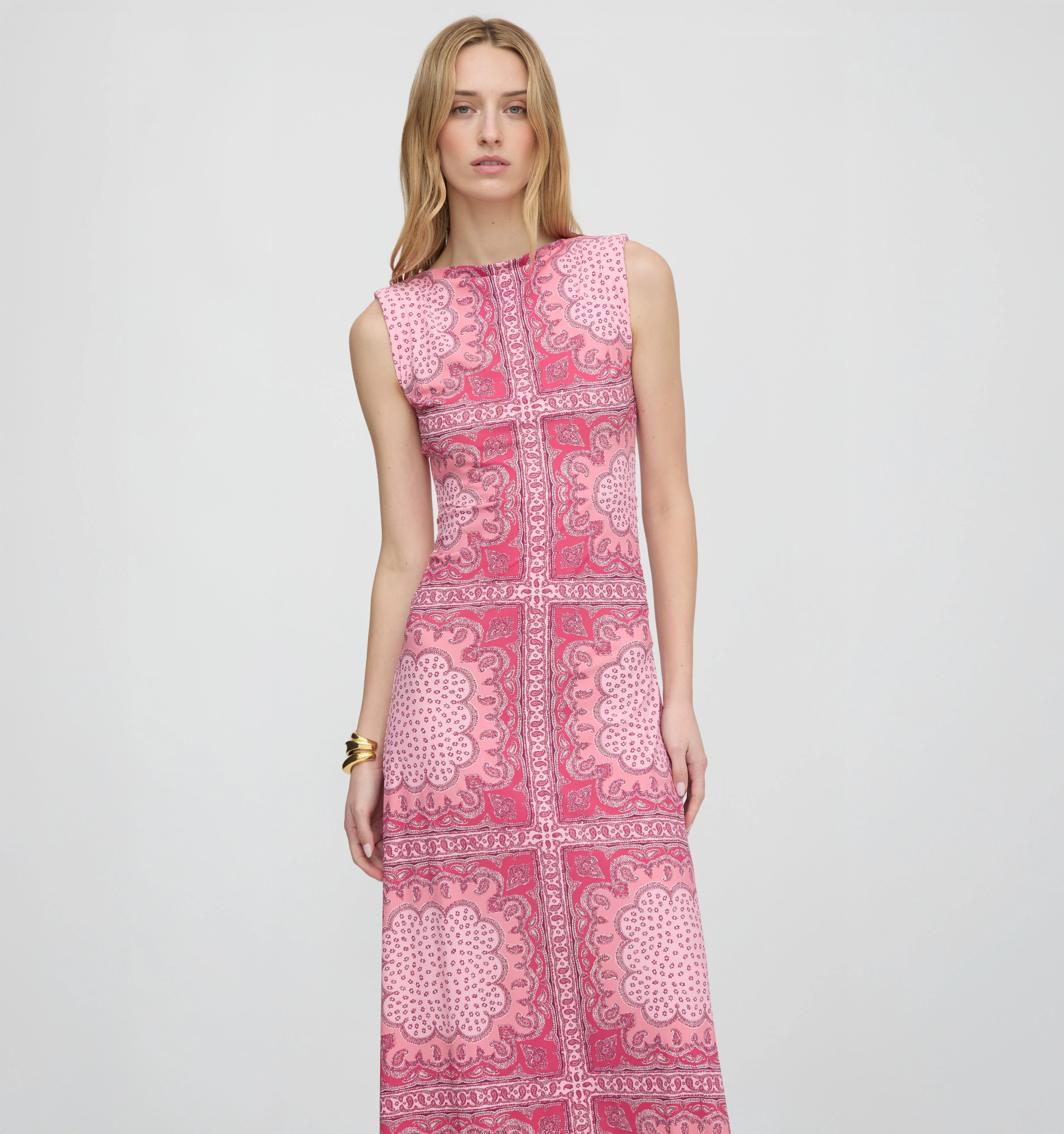 The Sloane Dress - Berry Paisley Scarf - 1