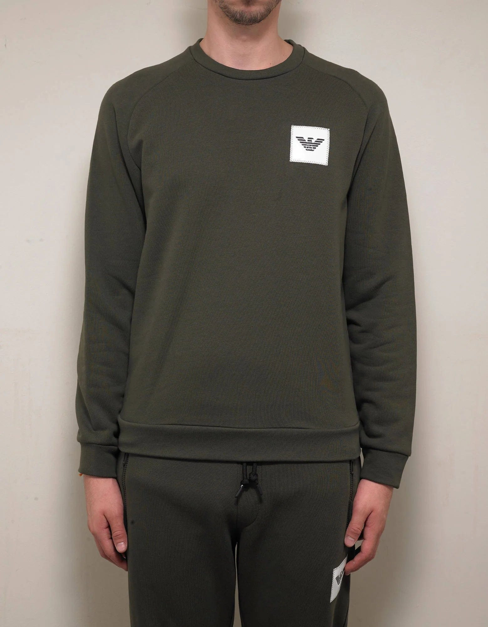 Emporio Armani Khaki Eagle Logo Patch Sweatshirt - 2