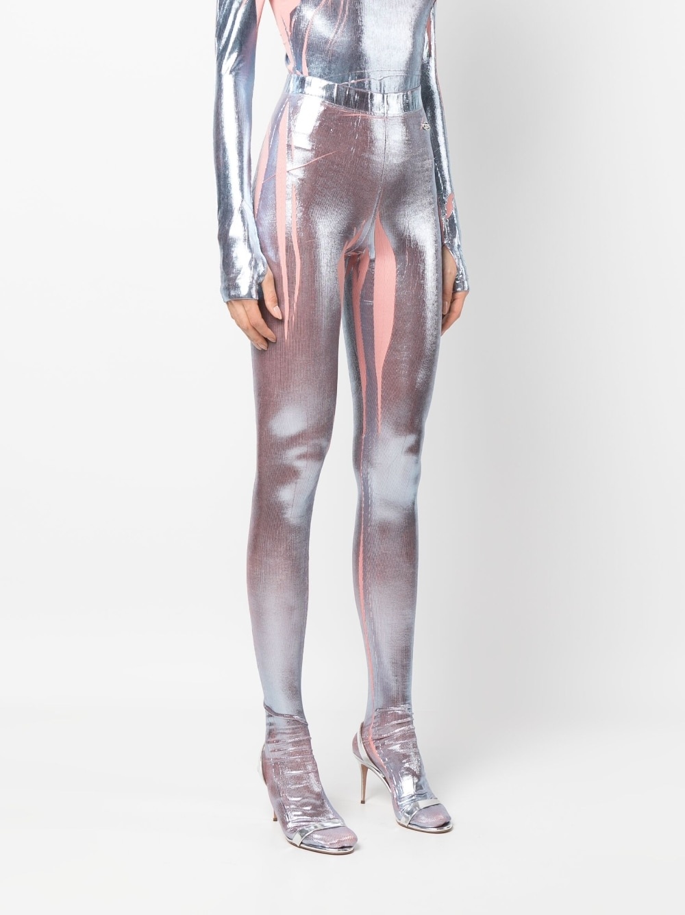 stretch iridescent leggings - 3