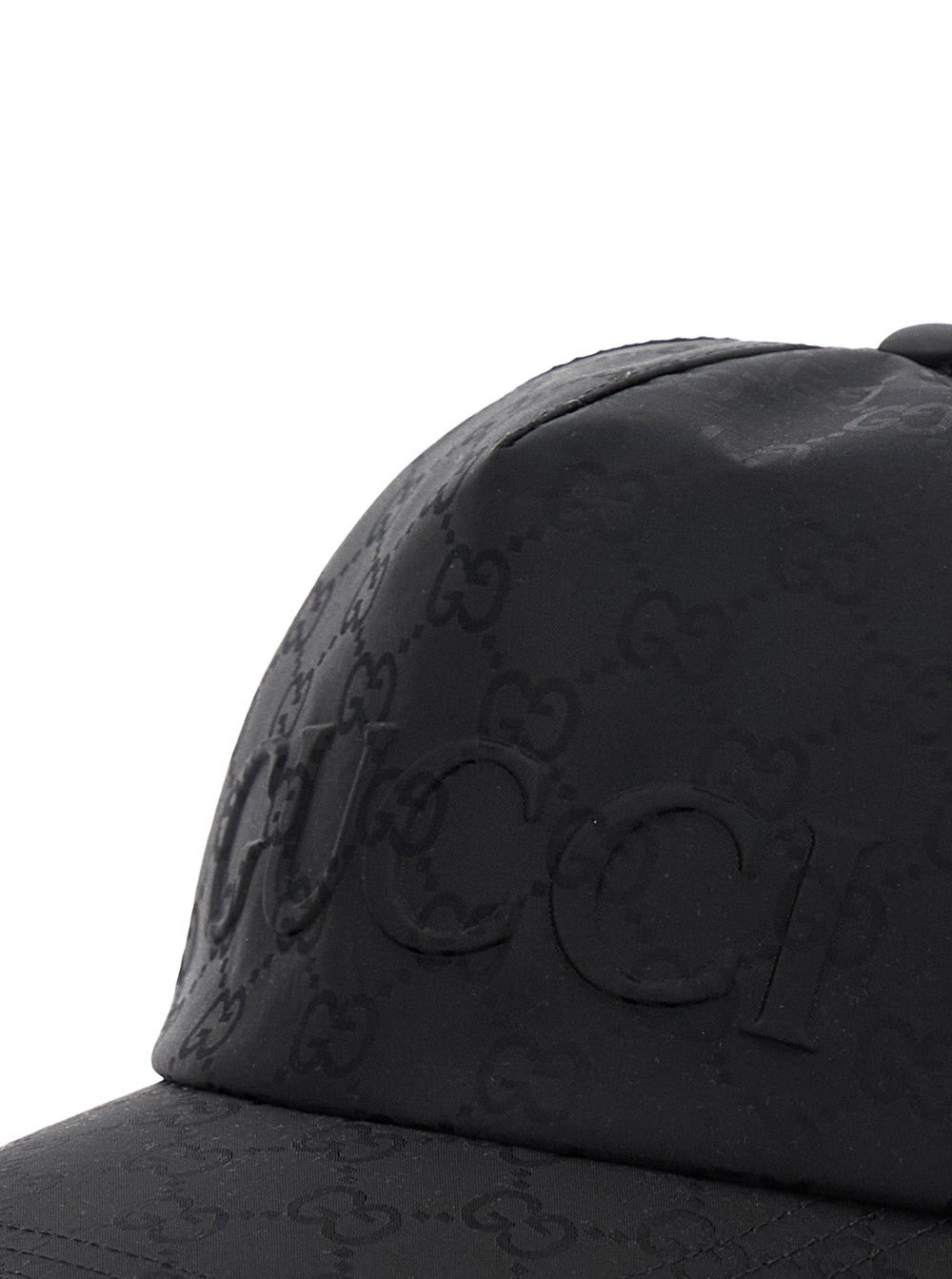 Gucci Women Black Baseball Cap With Logo Lettering On The Front And Web Detail On The Side In Gg Can - 3