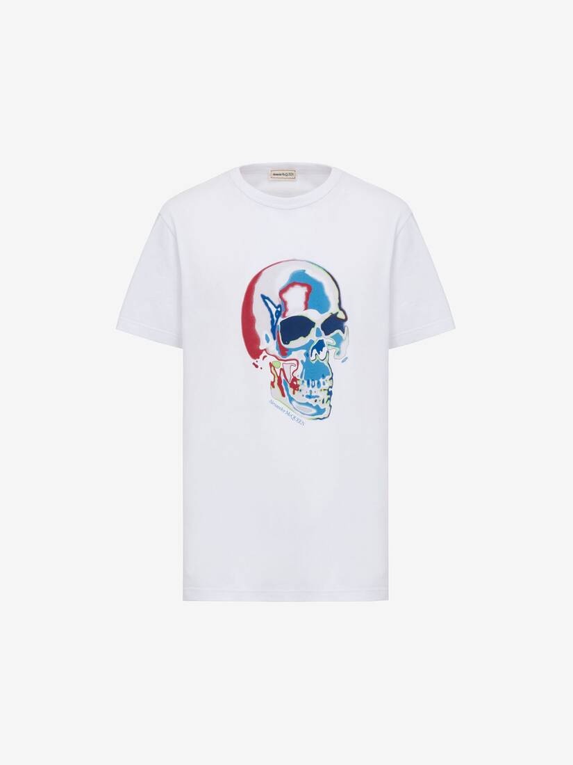 Men's Solarised Skull T-shirt in White/multicolor - 1