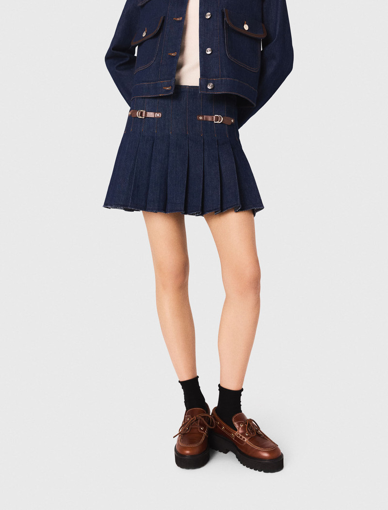 Short denim skirt with lining 5
