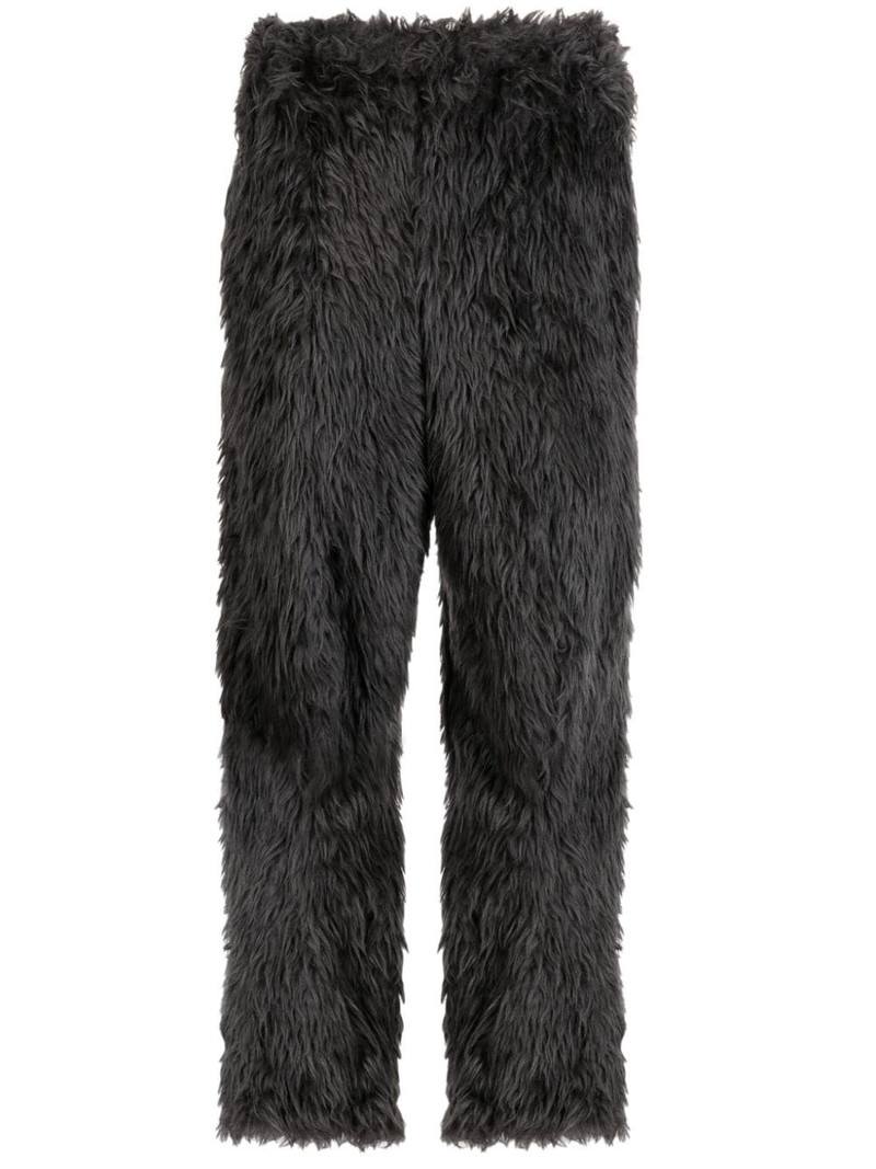 faux-fur slim-cut trousers 1