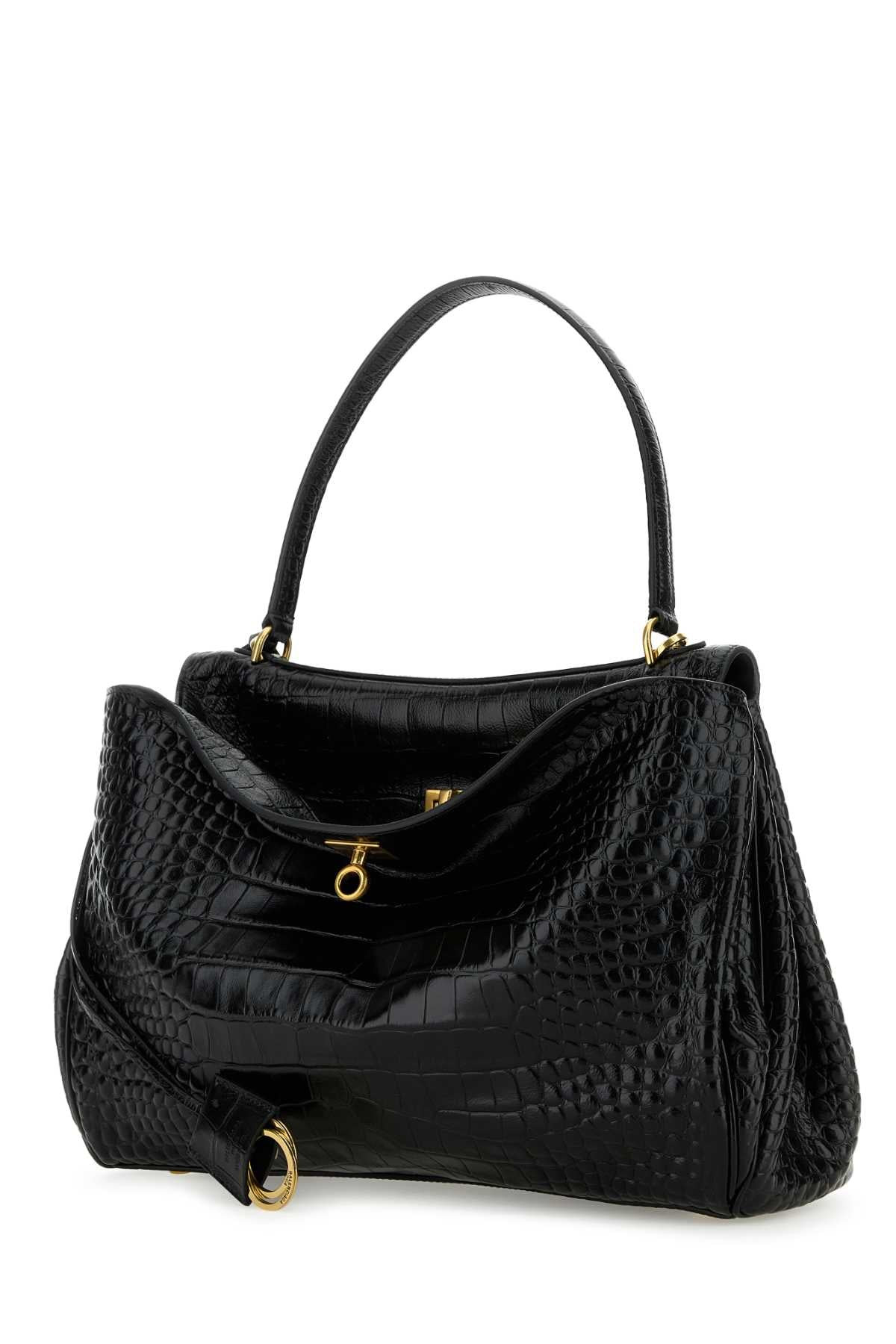 Balenciaga Women Black Leather Rodeo Handbag - 2