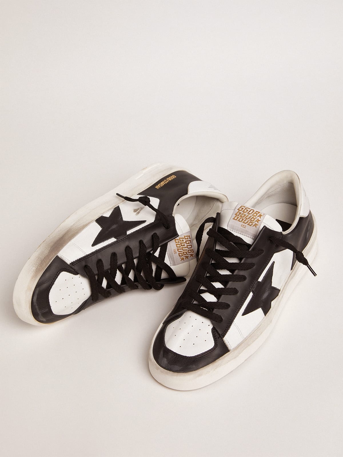 Women's Stardan in white and black leather - 2