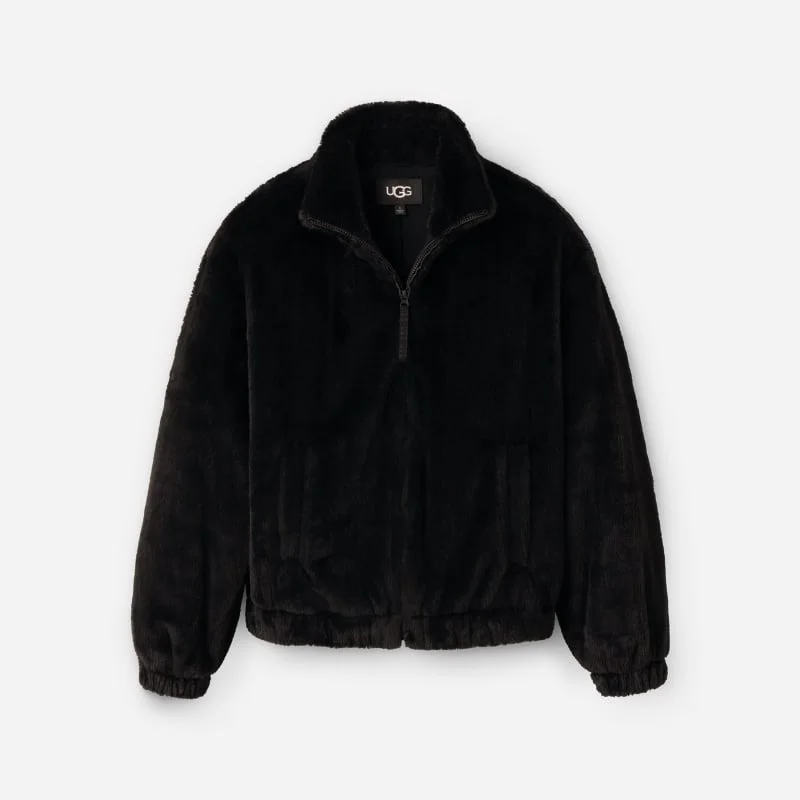 ® Women's Tash Faux Fur Jacket Tops in Black - 1