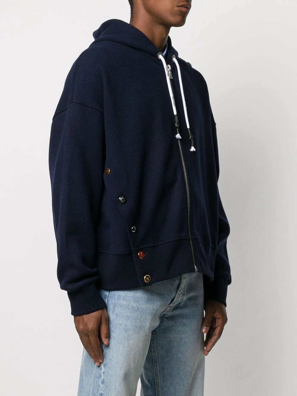 embroidered-logo hooded jacket - 3