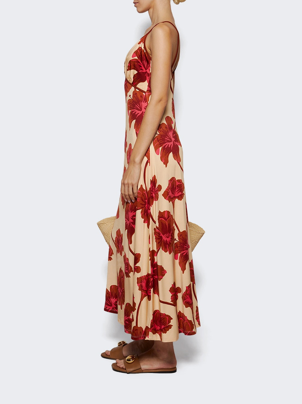 Sendero De Astromelias Ankle Dress Ecru And Camel - 3